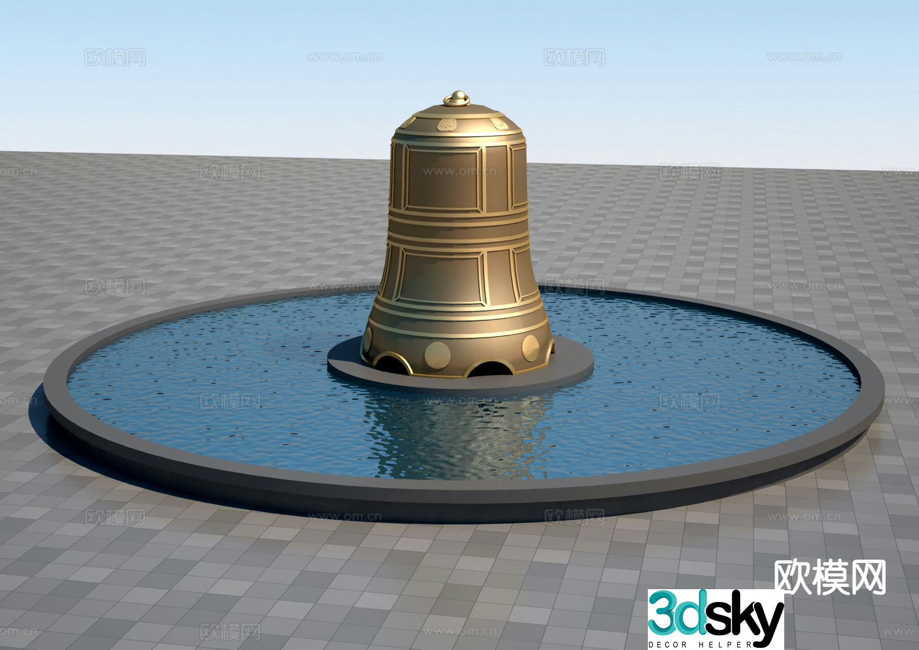 Bronze Bell Sculpture Urban Sculpture 3D Model