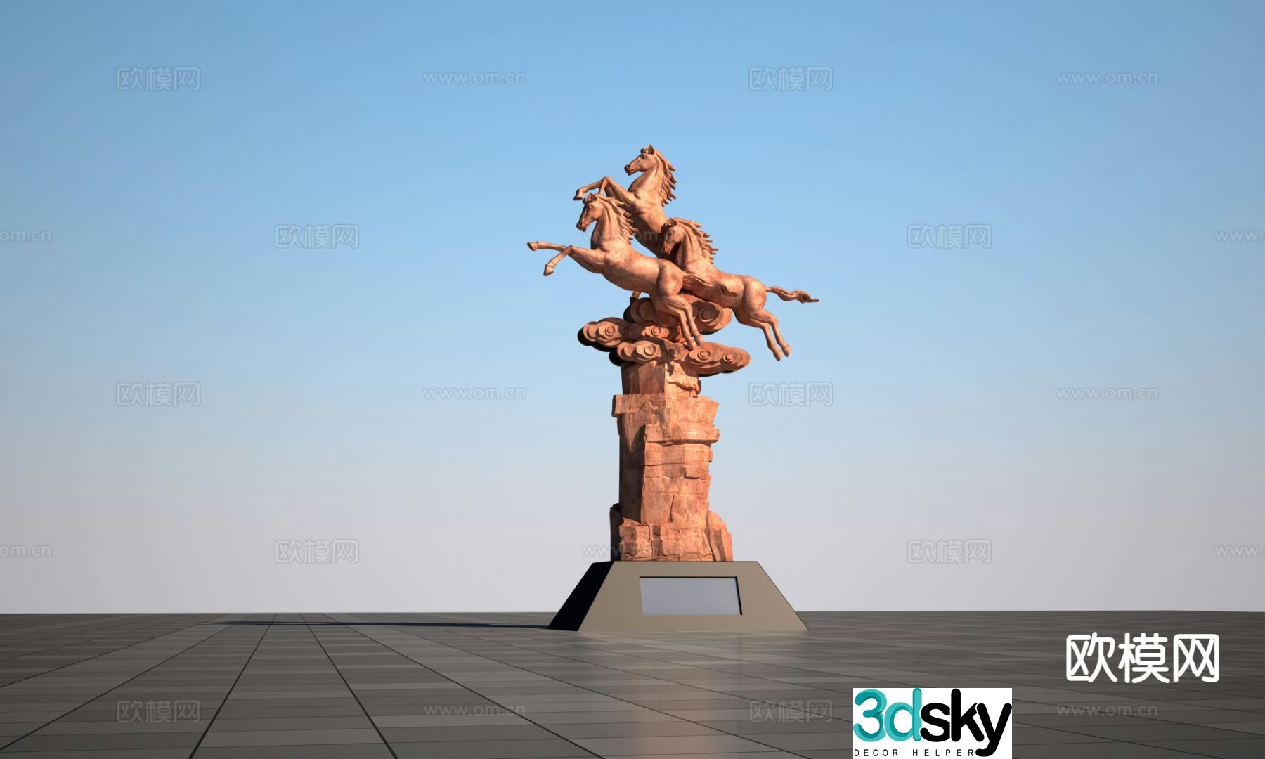 Pegasus sculpture urban sculpture 3d model