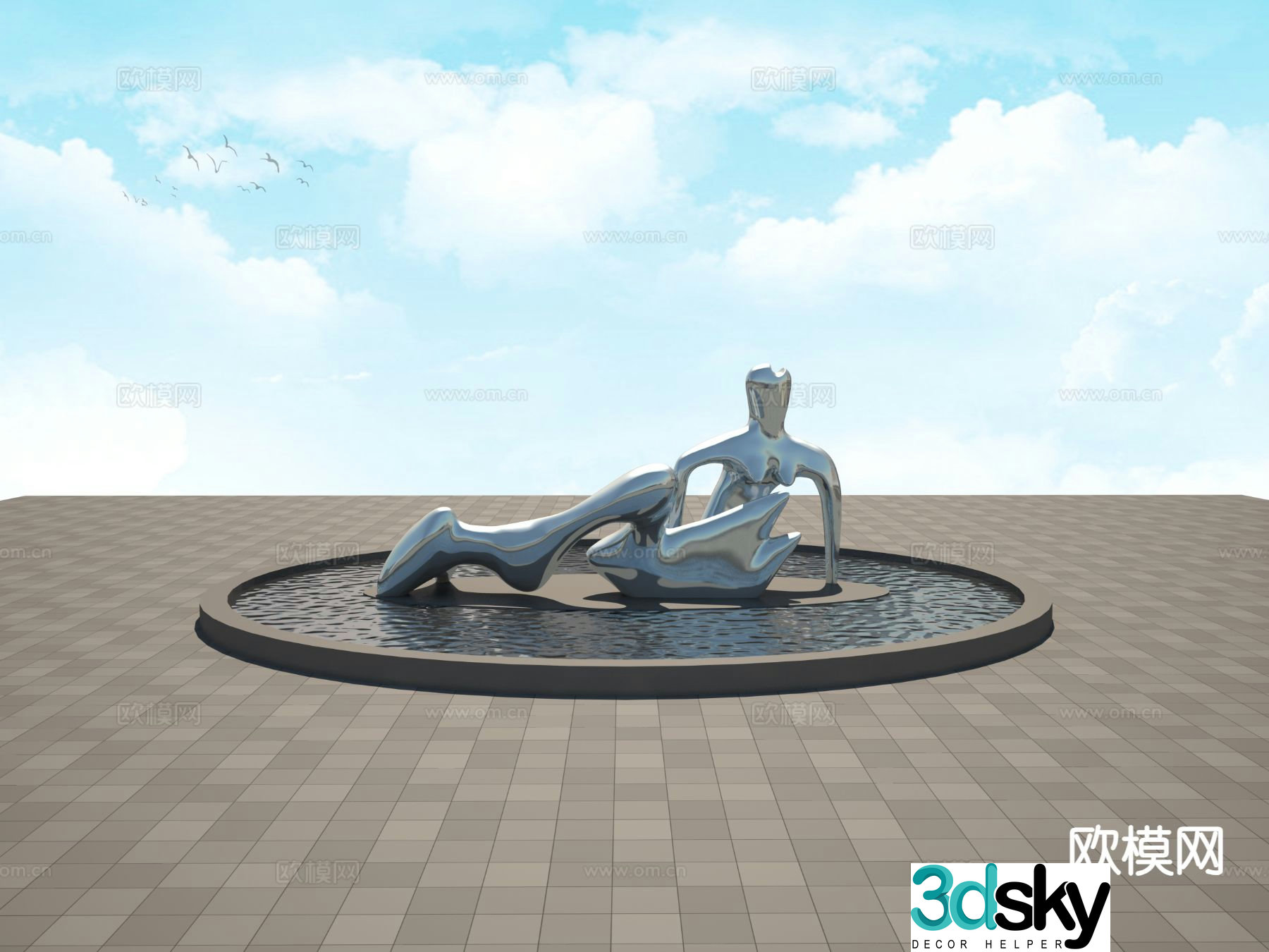 Henry Moore human sculpture 3d model