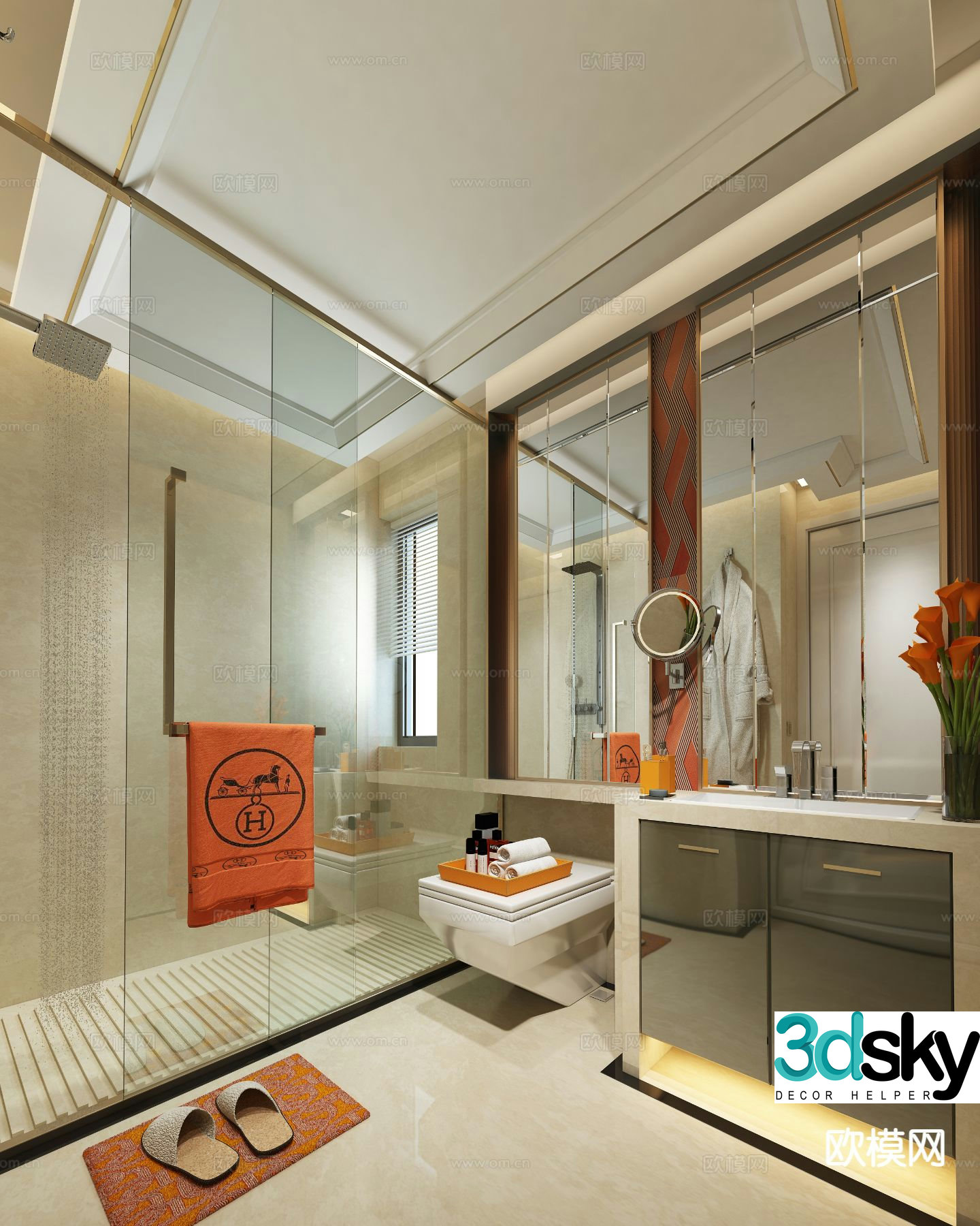 Modern bathroom bathroom toilet 3d model