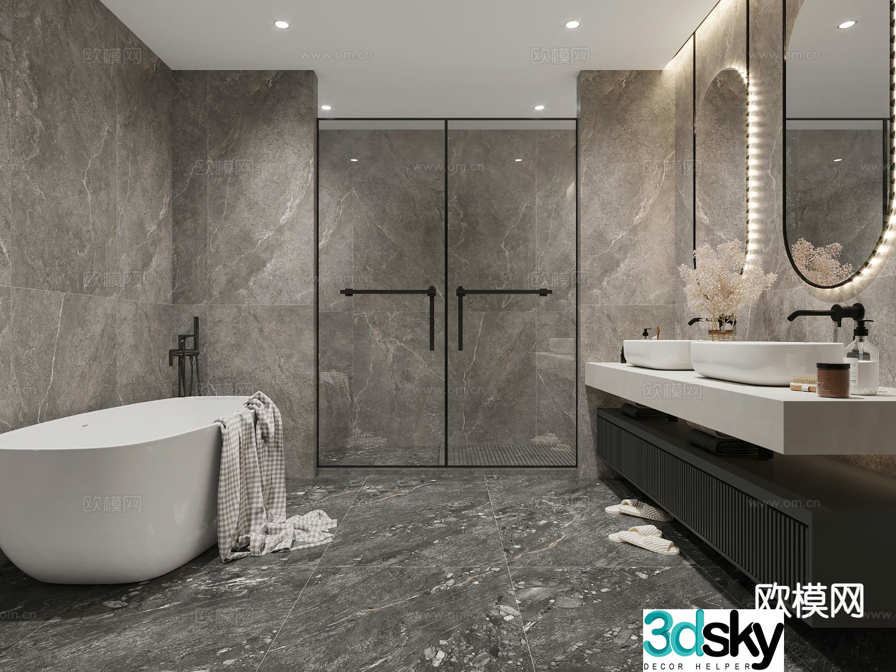 modern bathroom bathroom 3d model