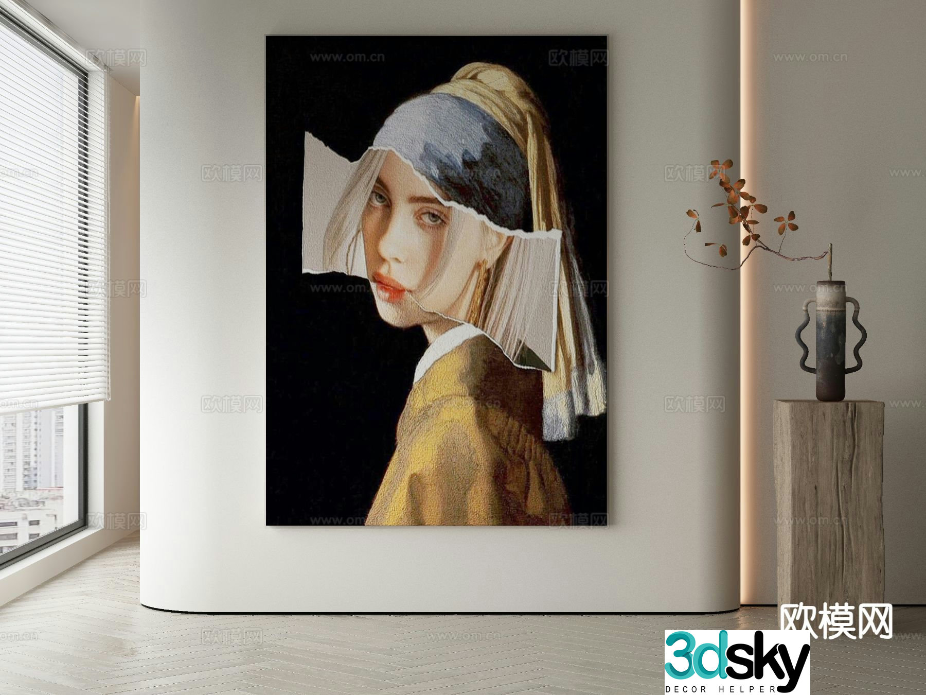 Modern art painting figure painting decorative painting 3d model