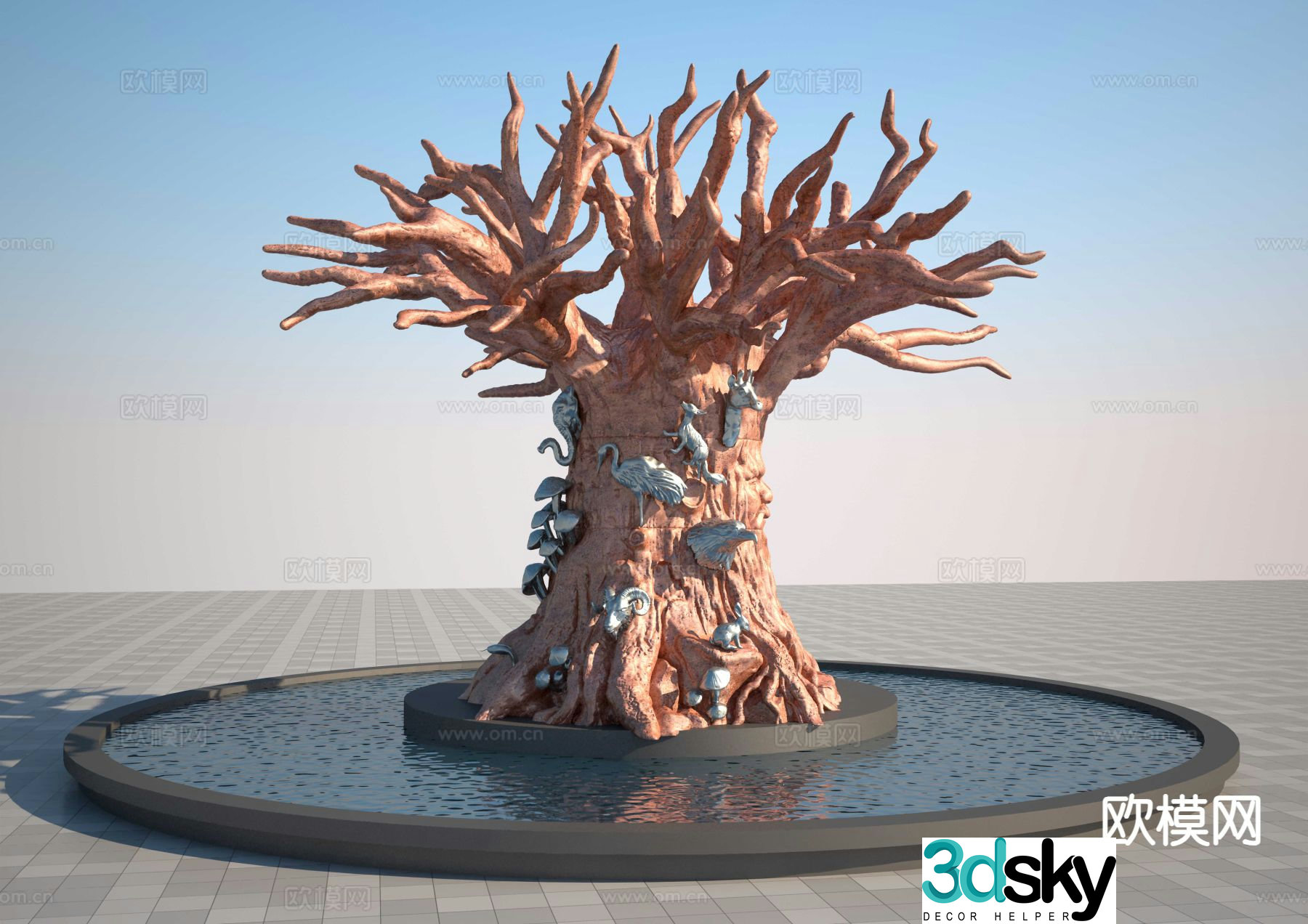 Modern magic tree money tree 3d model
