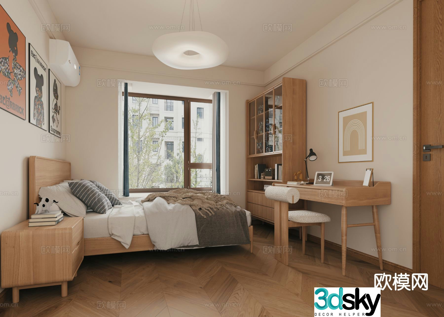 Nordic Bedroom Second Bedroom Children’s Room 3D model