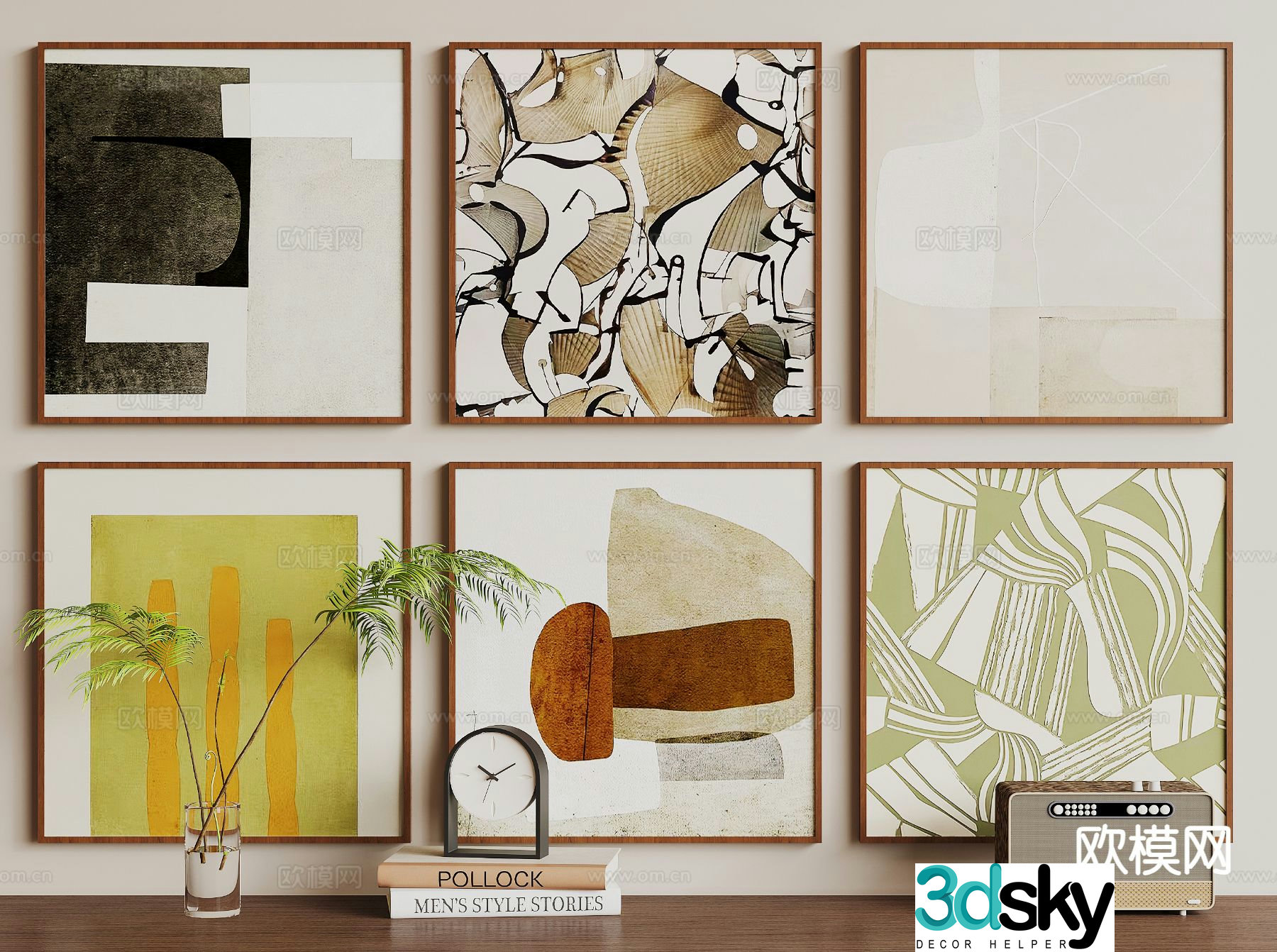 Modern decorative painting hanging painting 3d model