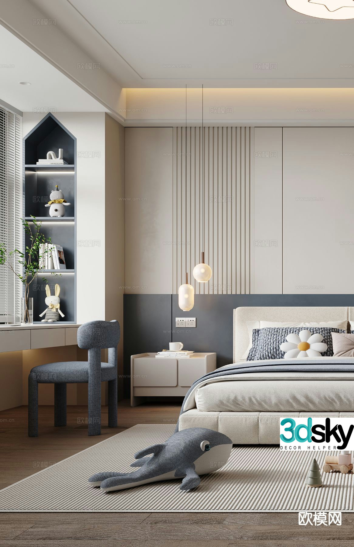 Modern boy’s room kid’s room children’s room 3d model
