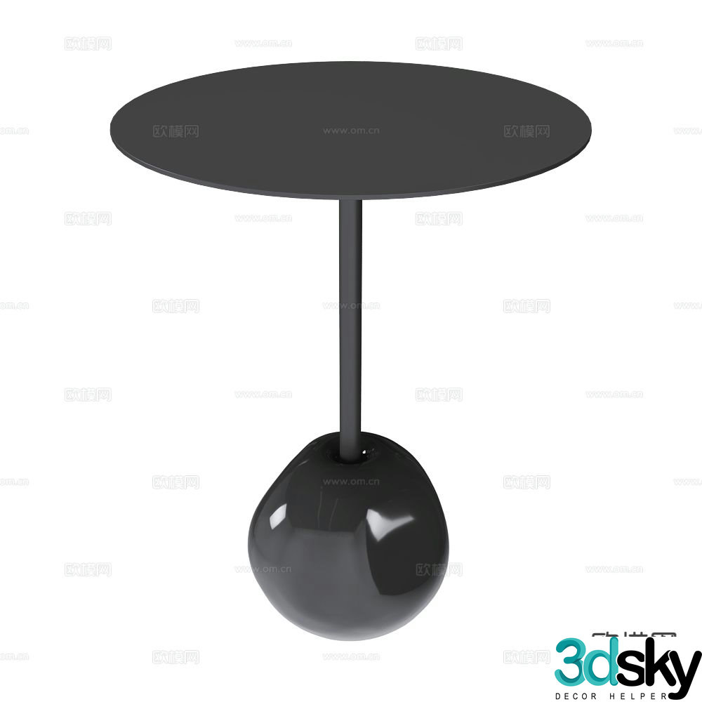DECHEM round table side table angle table 3D model