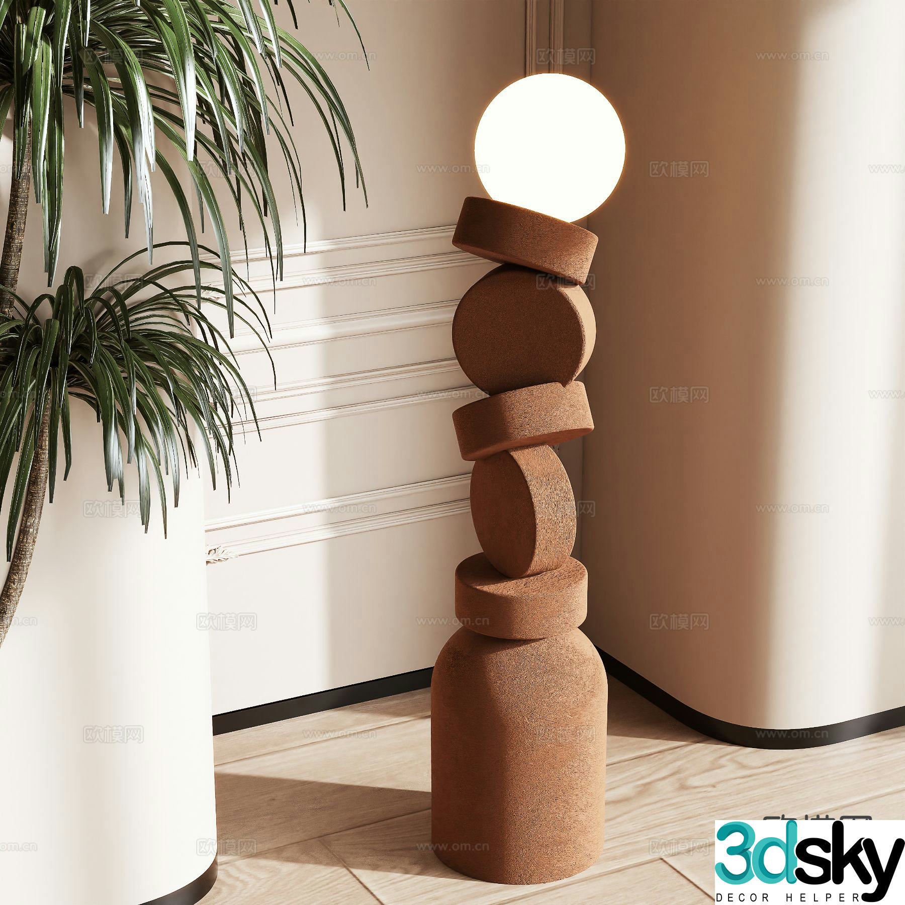 Medieval style floor lamp 3d model