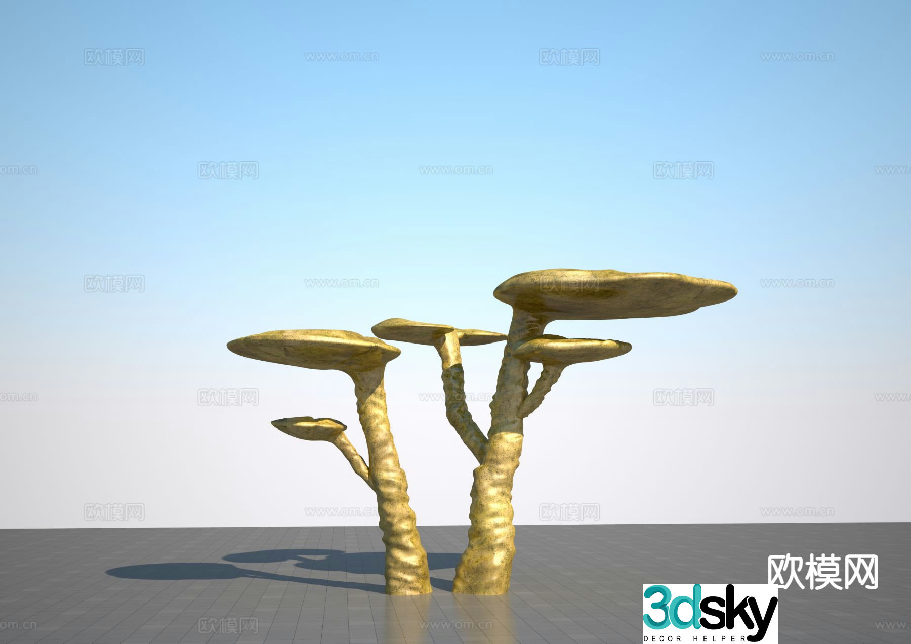 Ganoderma lucidum sculpture urban sculpture 3d model