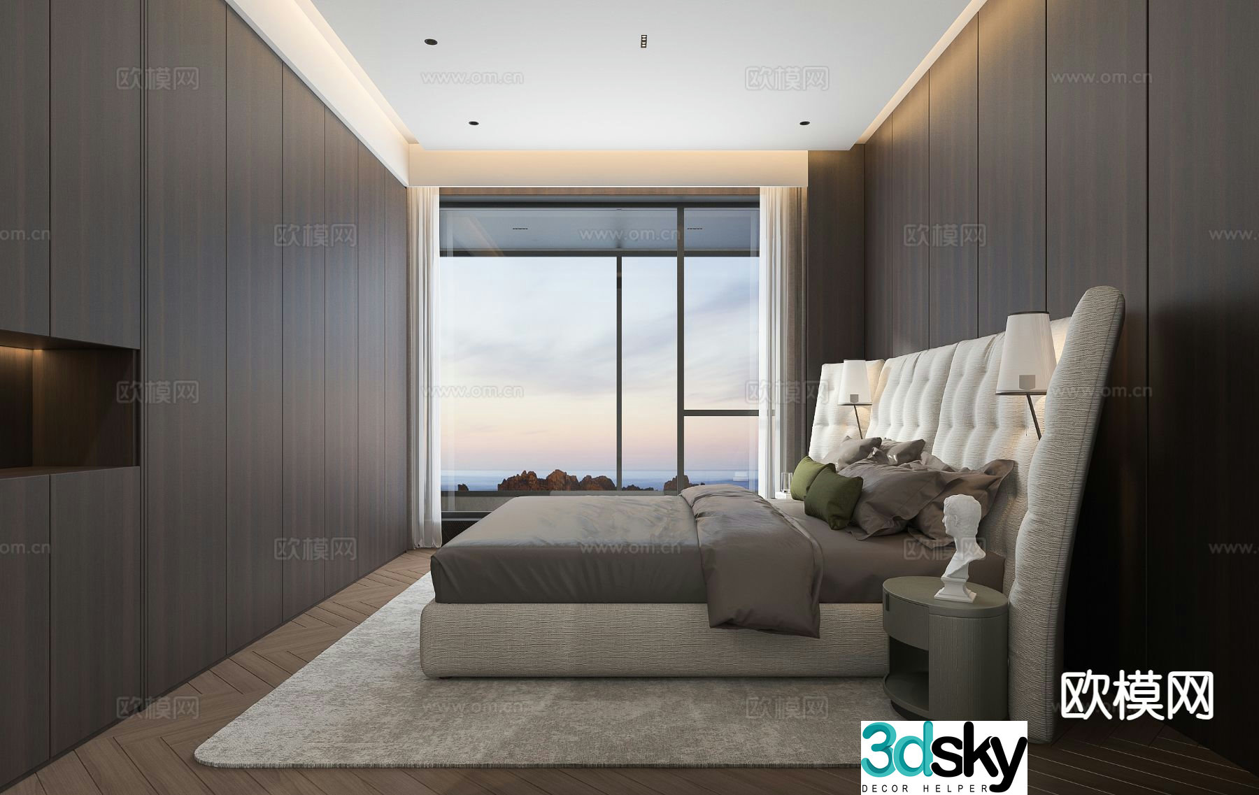 Modern bedroom master bedroom 3d model