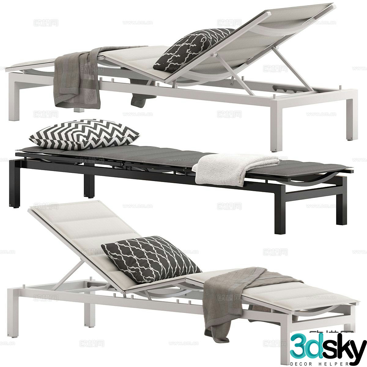 Massage table recliner 3d model