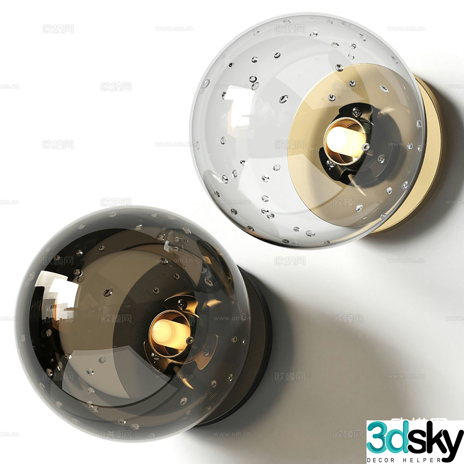 Modern glass wall light 3d model