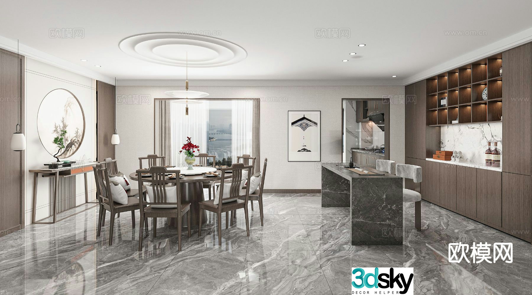 New Chinese restaurant 3d model