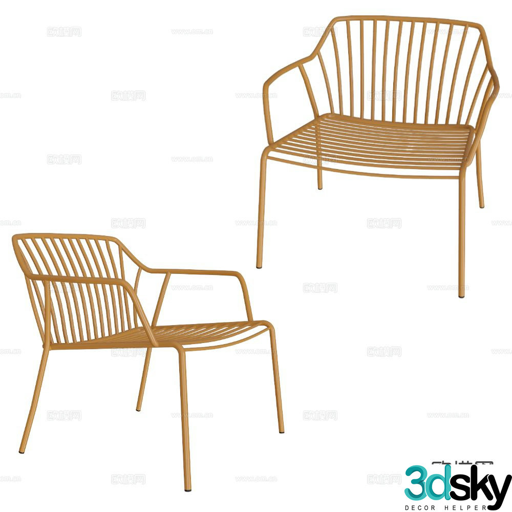 Castil Italian outdoor chair leisure chair 3d model