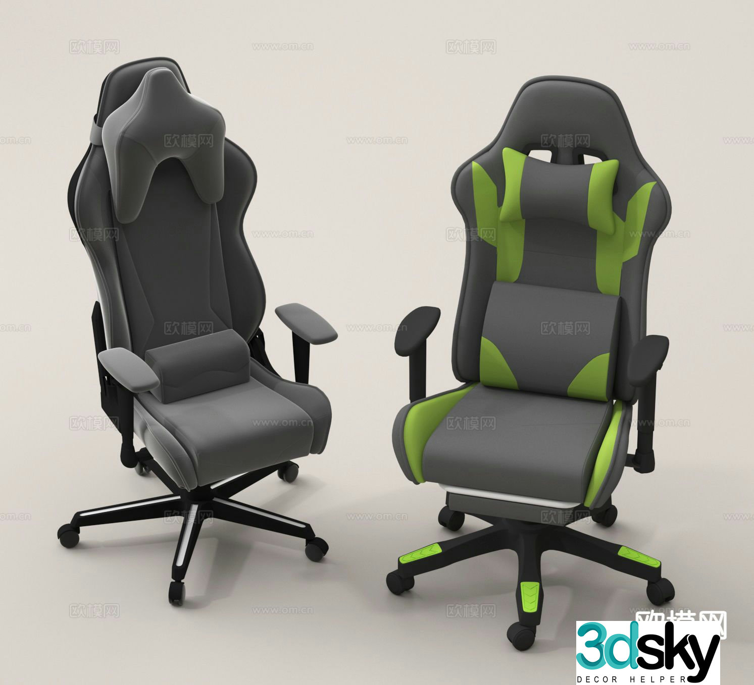 Modern gaming chair office chair computer chair 3d model