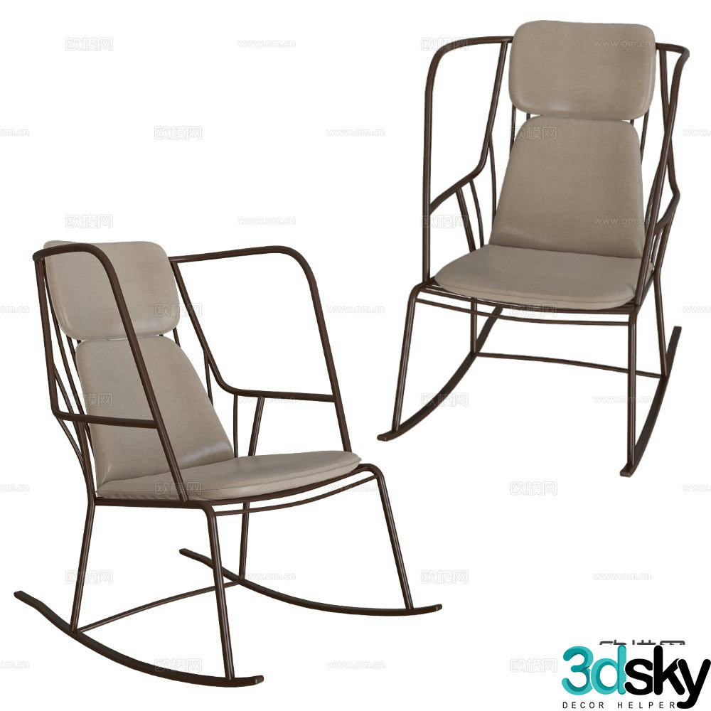 Castil lounge chair rocking chair 3d model