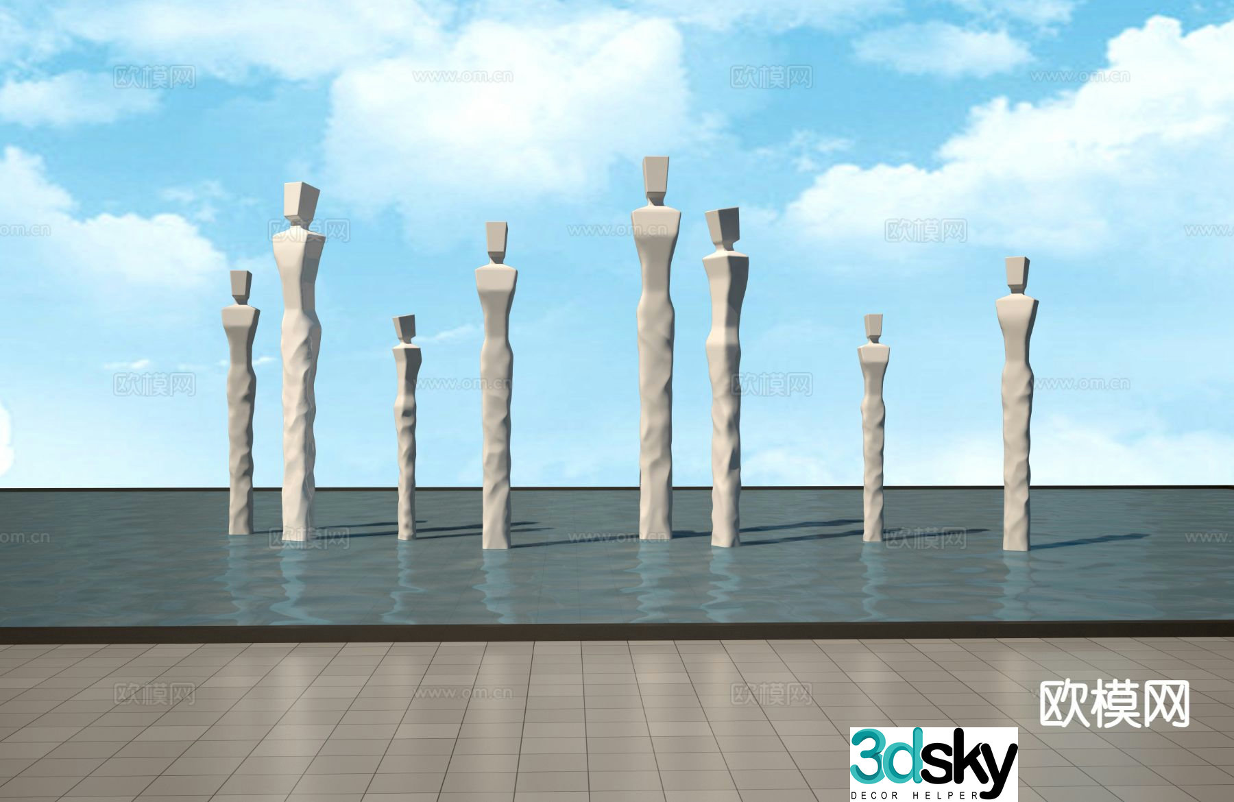 Decorative sculpture landscape sculpture 3d model