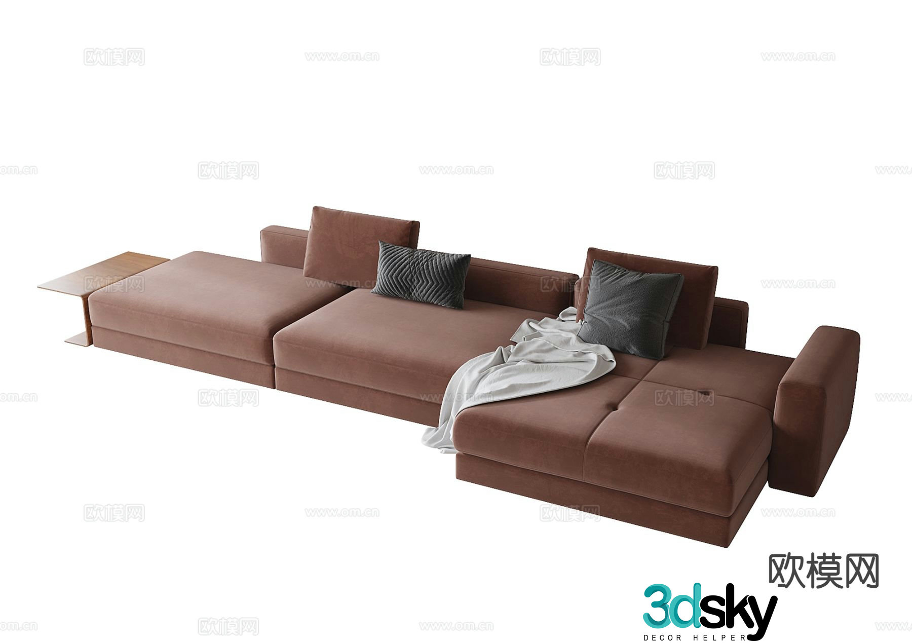 Modern corner sofa multi-person sofa 3d model