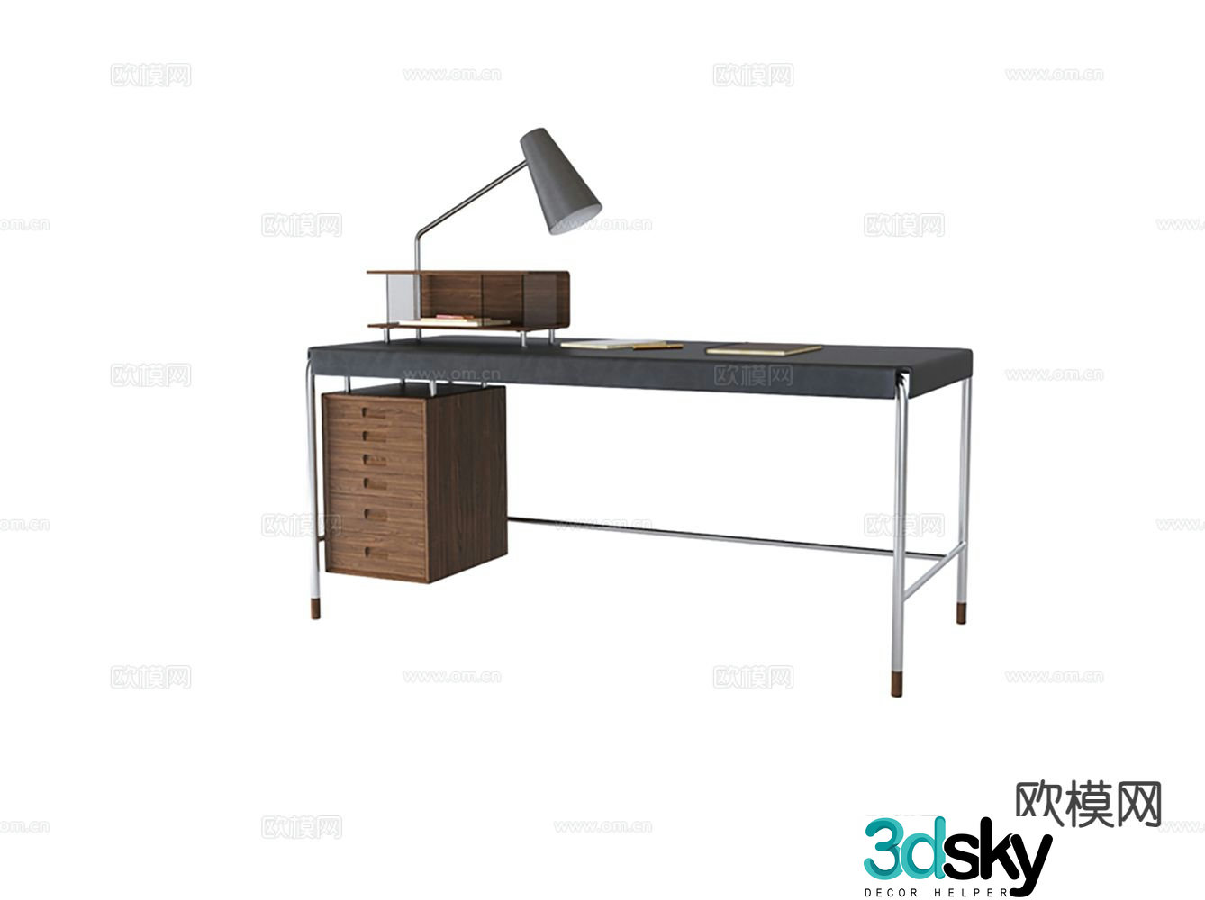 modern desk desk 3d model