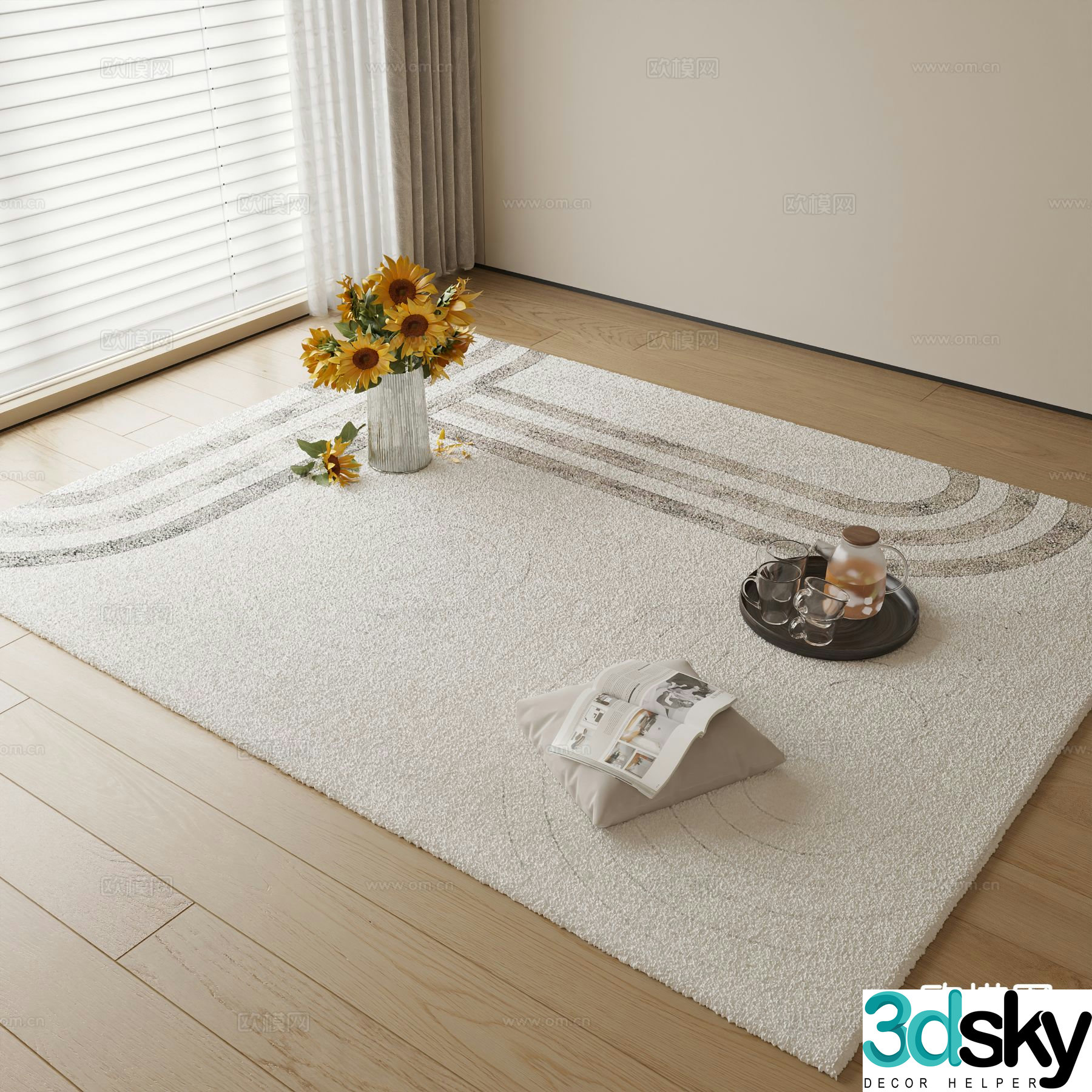 Simple carpet plain carpet 3d model