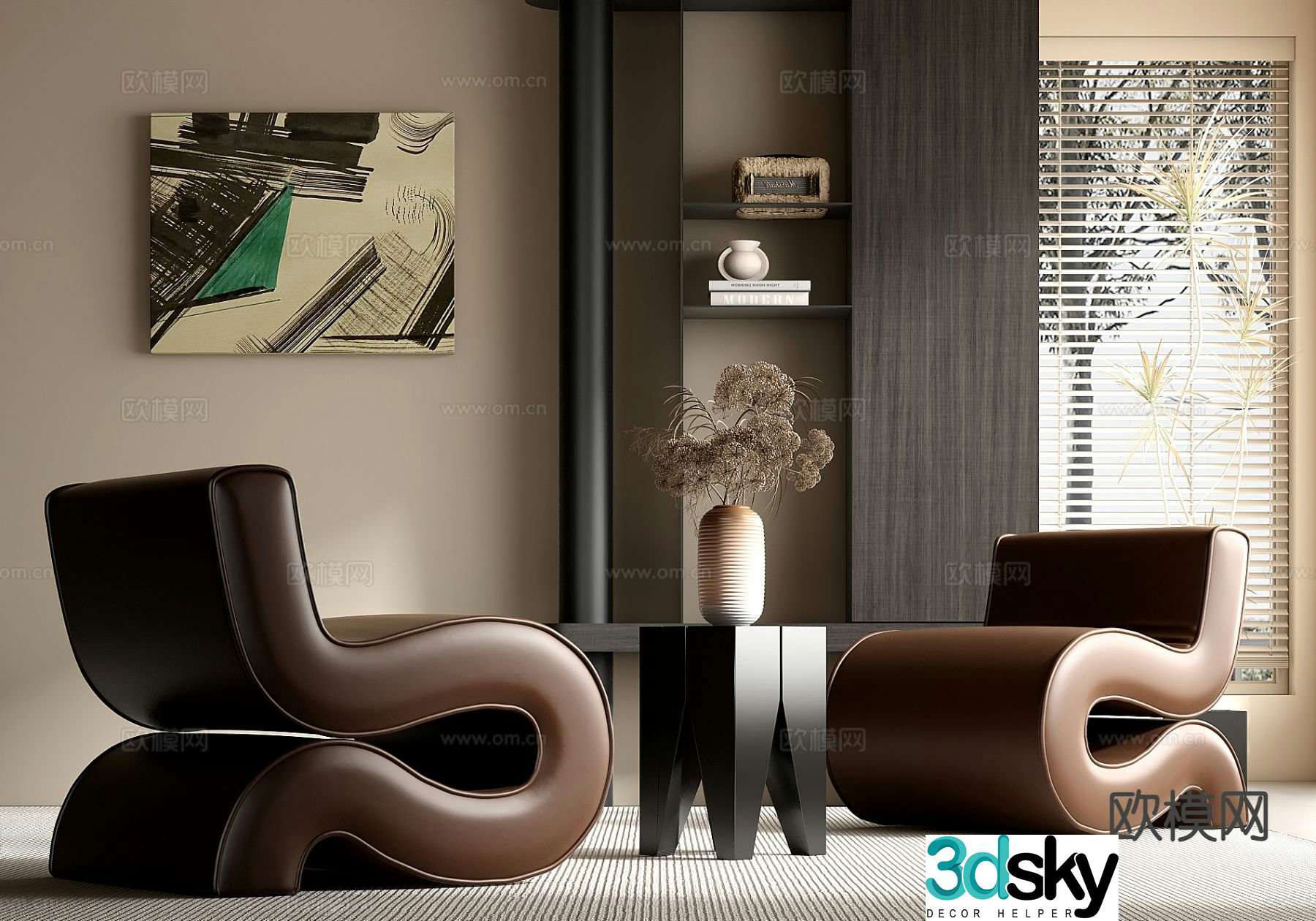 Italian chair sofa chair leisure chair 3d model