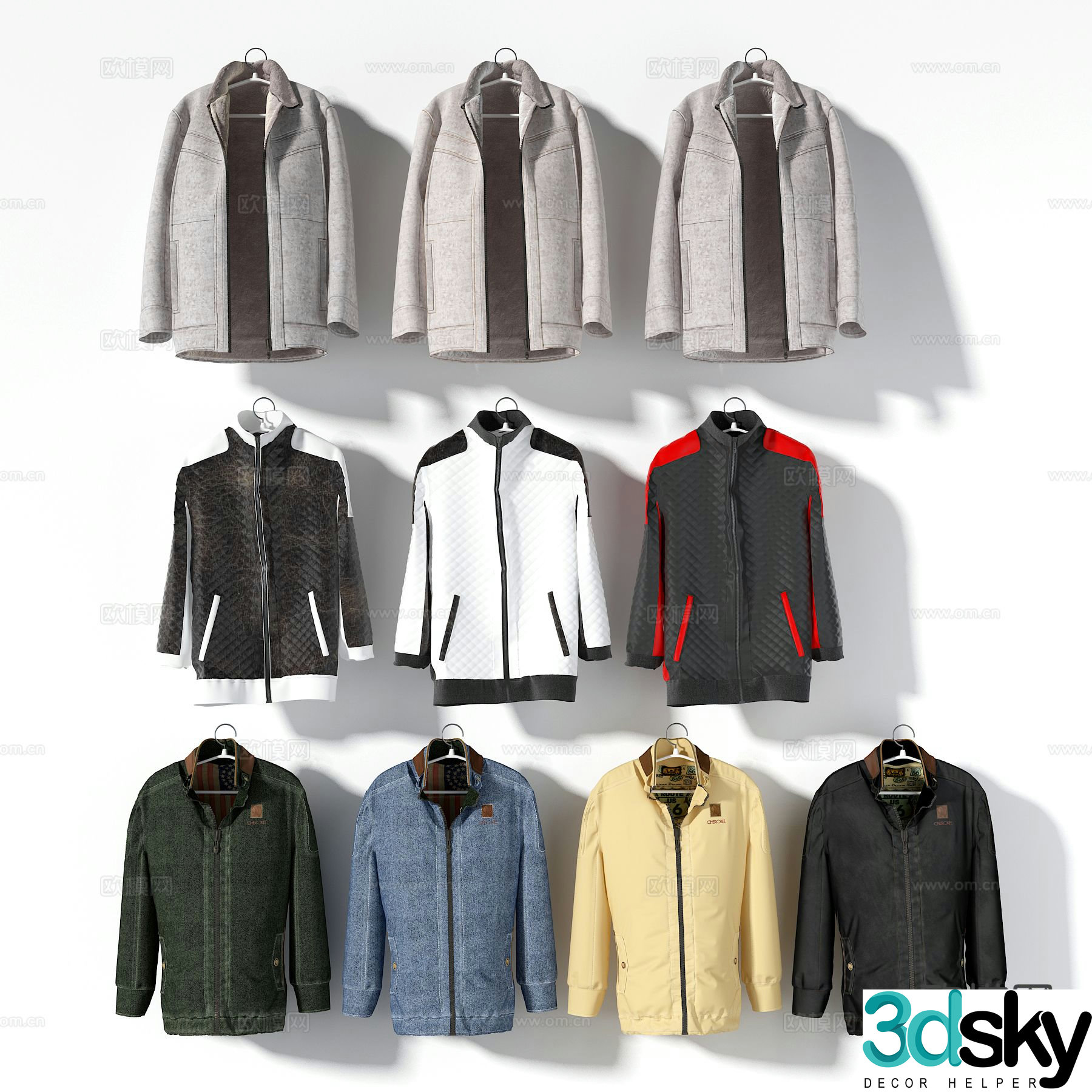 clothes jacket clothing cotton coat winter coat 3d model