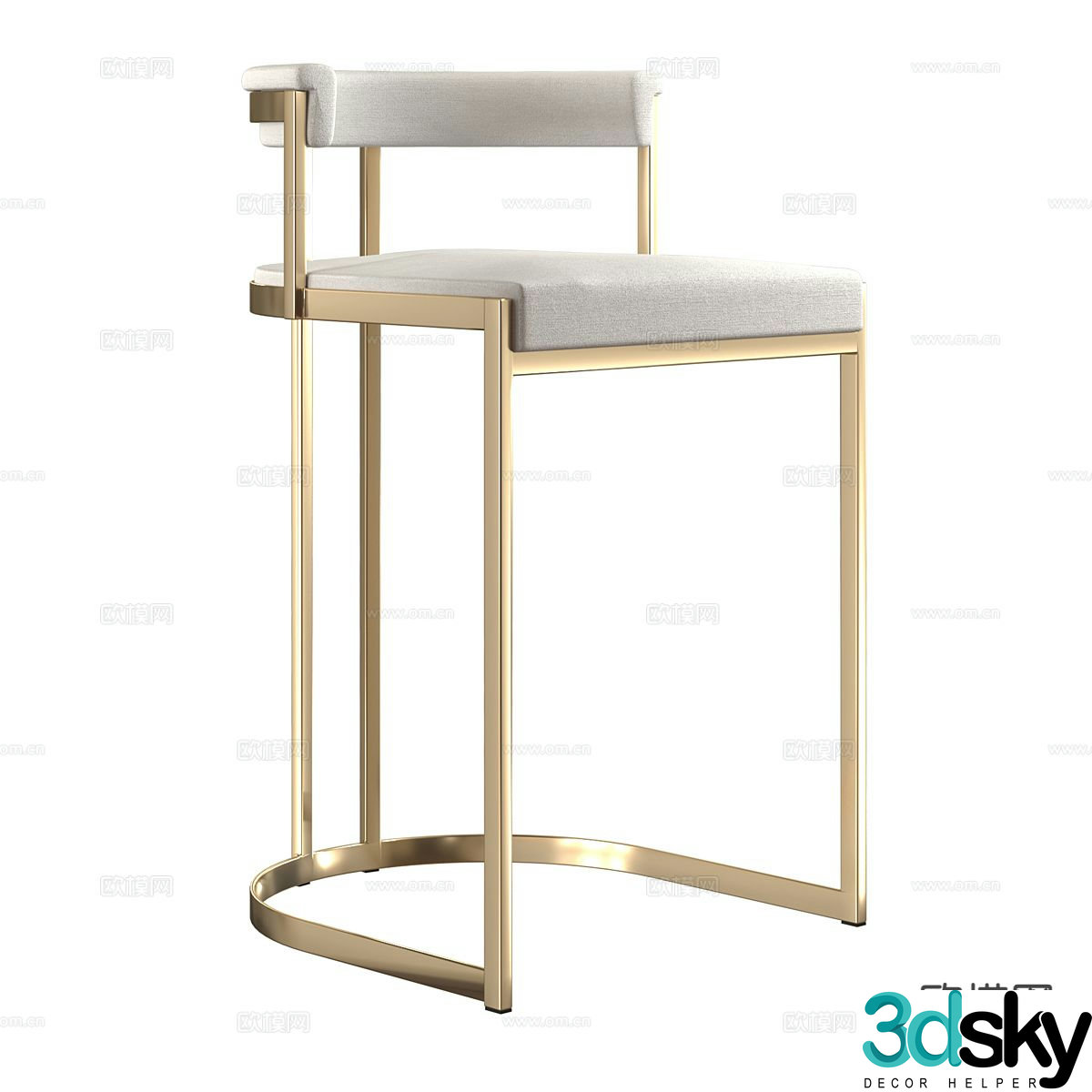 Light luxury bar stool bar stool 3d model