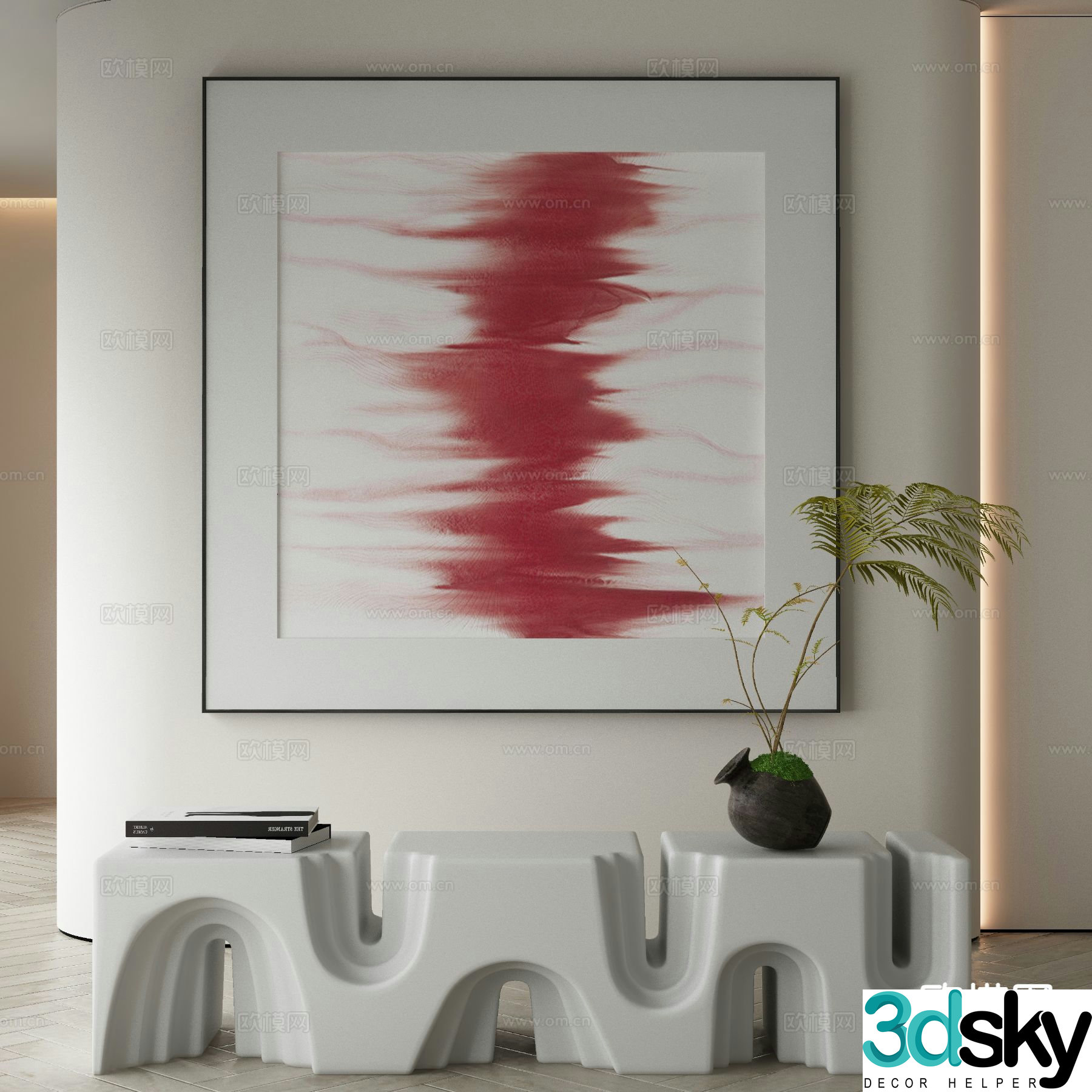 Modern art painting texture painting decorative painting 3d model