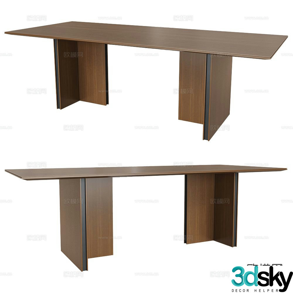 Punt modern wooden dining table 3d model