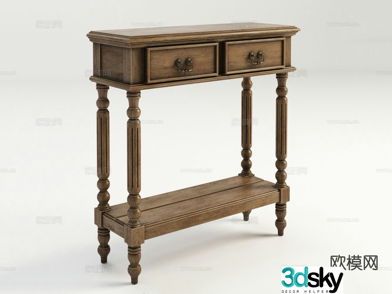 American corner table side table 3d model