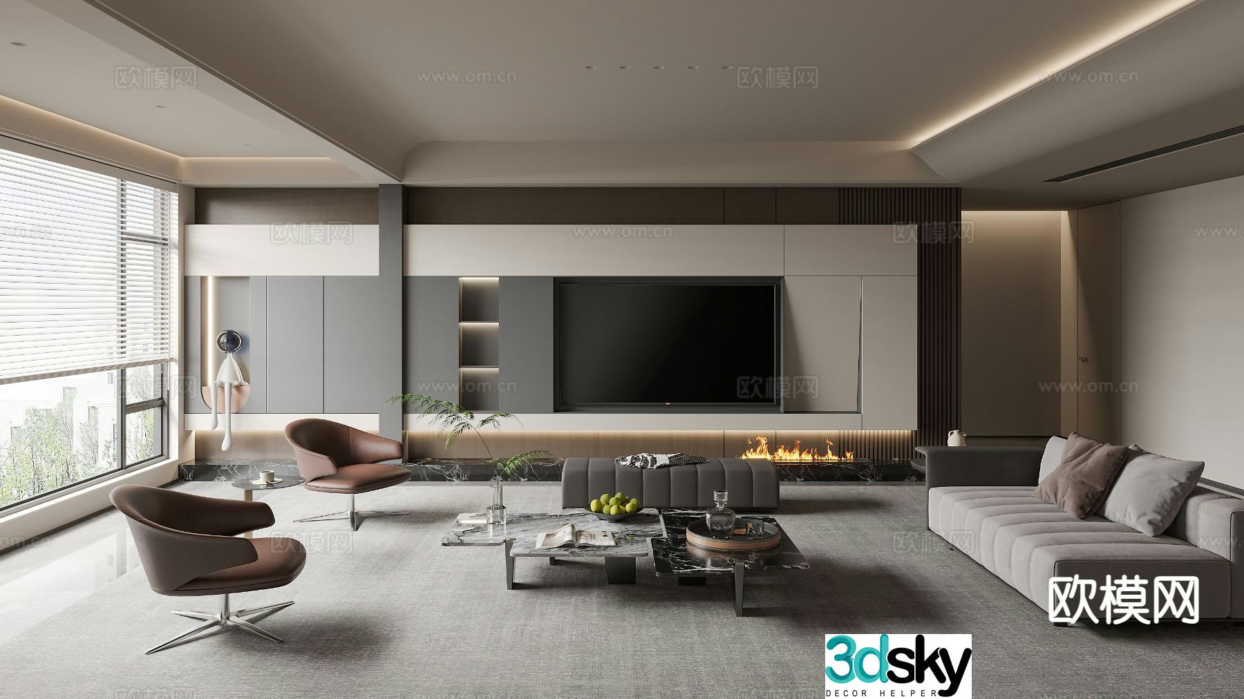 Modern living room 3d model