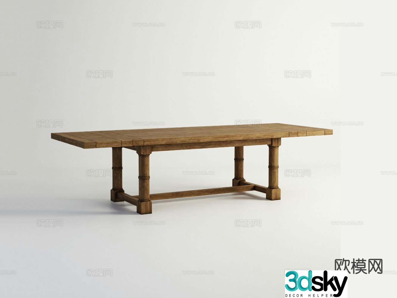 American dining table bar dining table 3d model