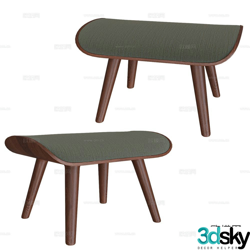 Moooi Nordic stool low stool 3d model