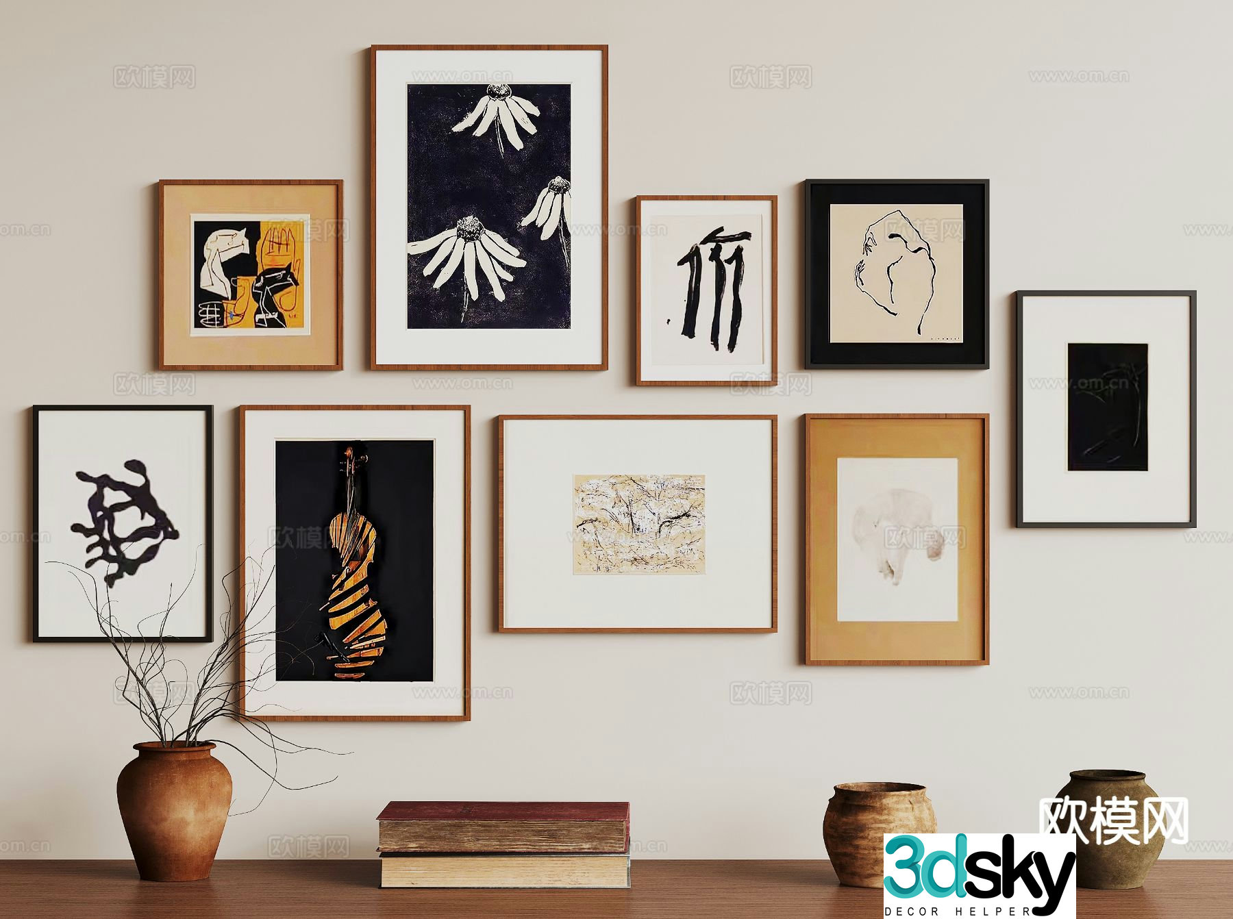 Medieval style hanging painting texture painting art painting 3d model