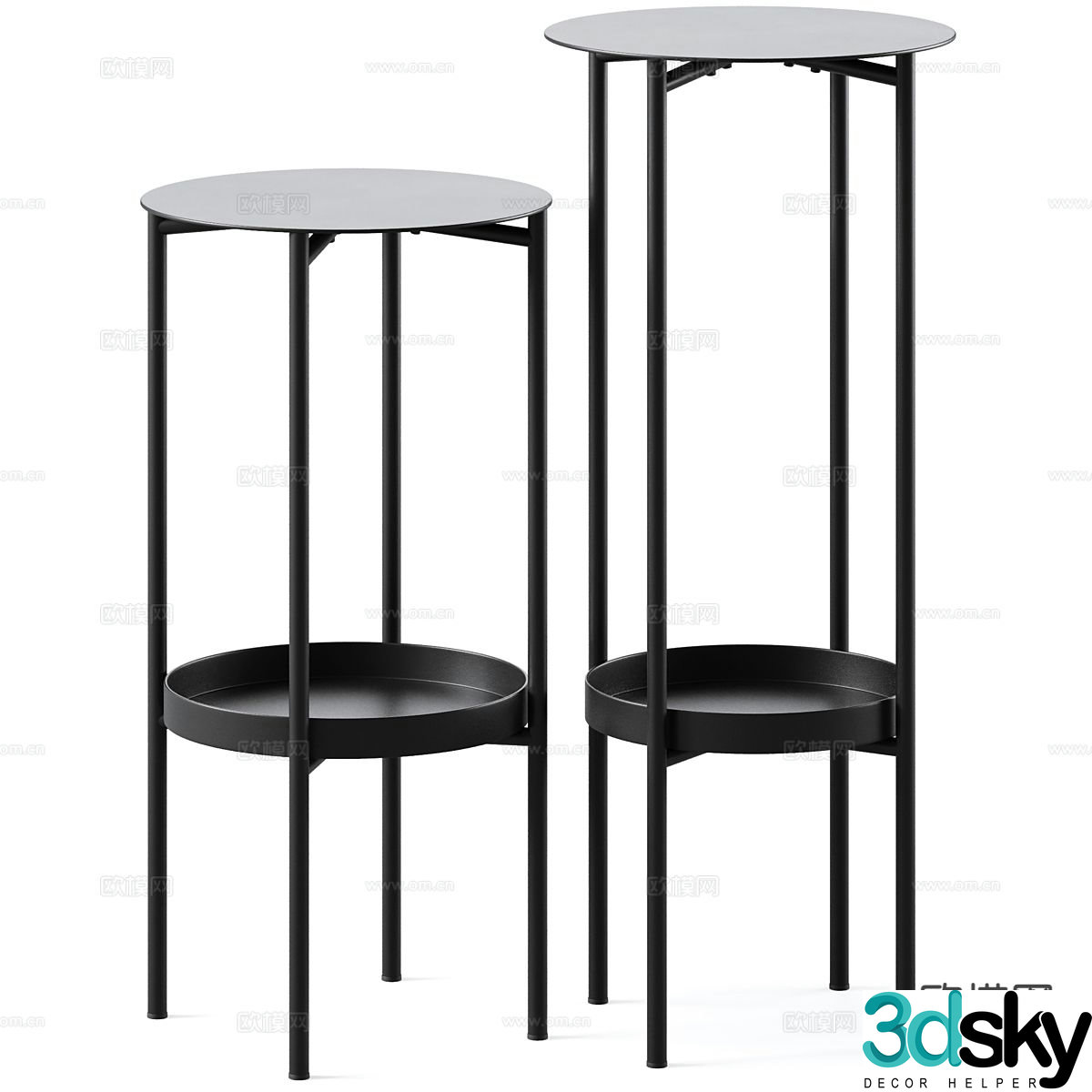 Sculpture booth corner table side table flower table 3D model