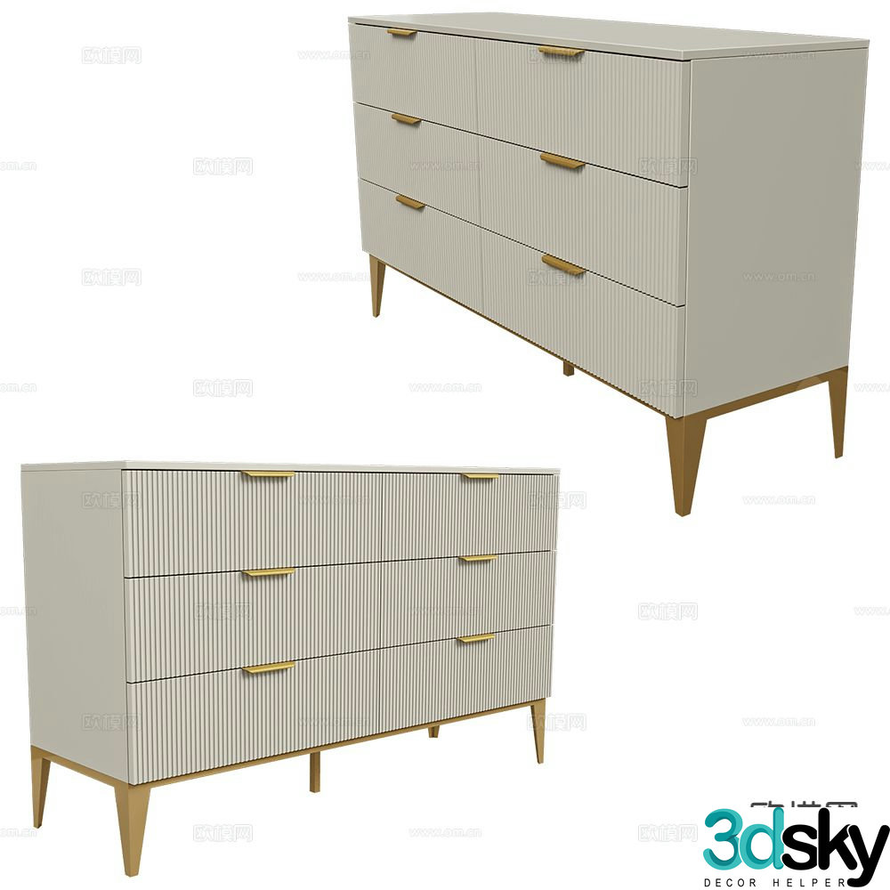 Mister light luxury chest of drawers 3D model
