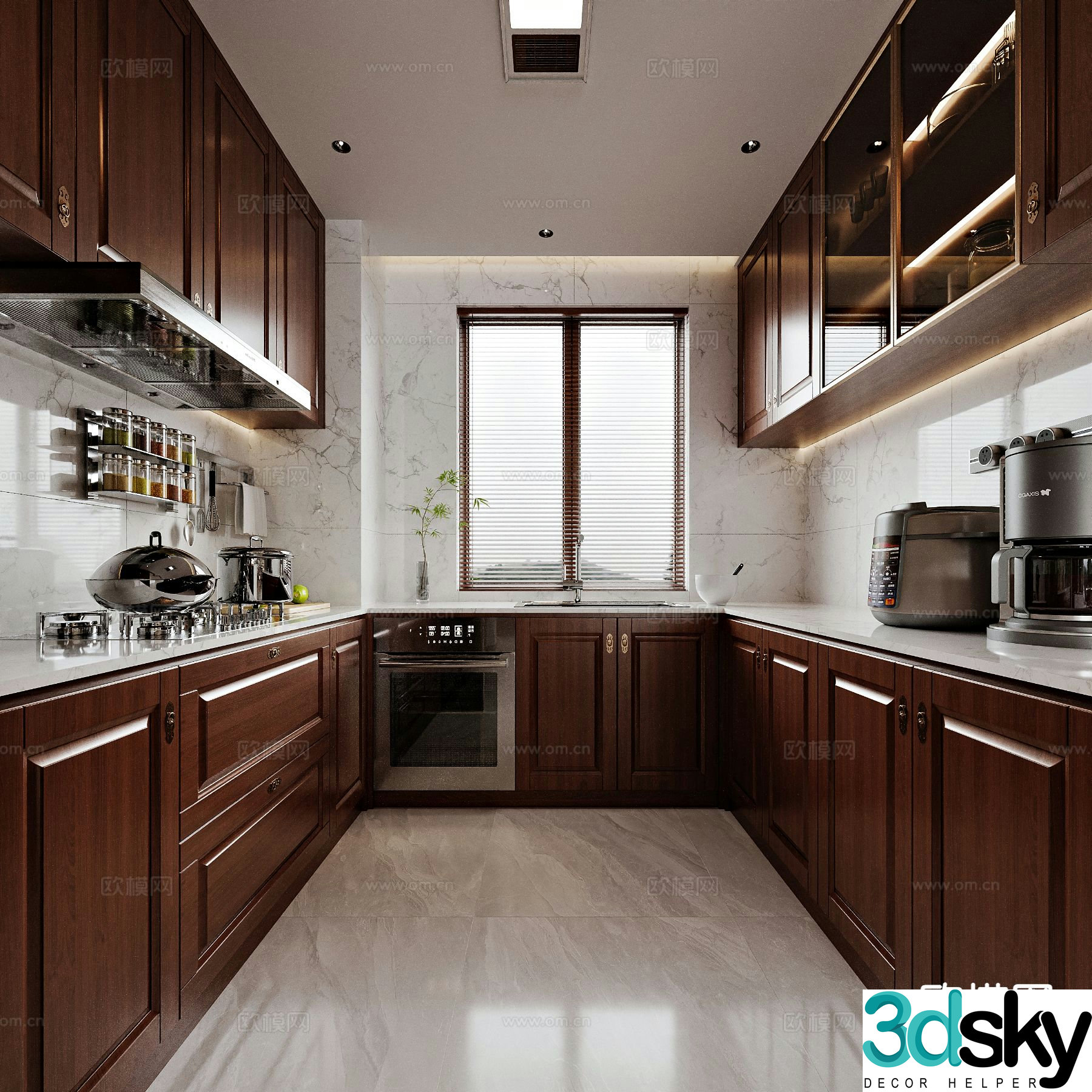 New Chinese style kitchen 3d model