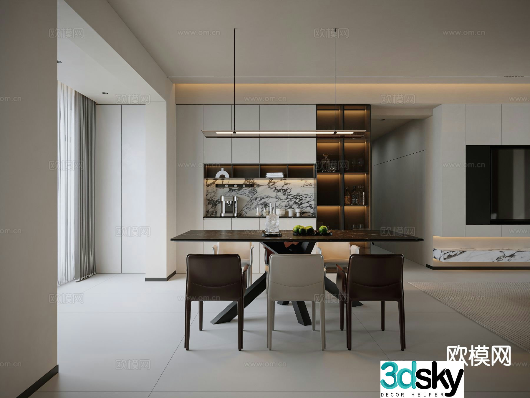 Modern restaurant 3d model