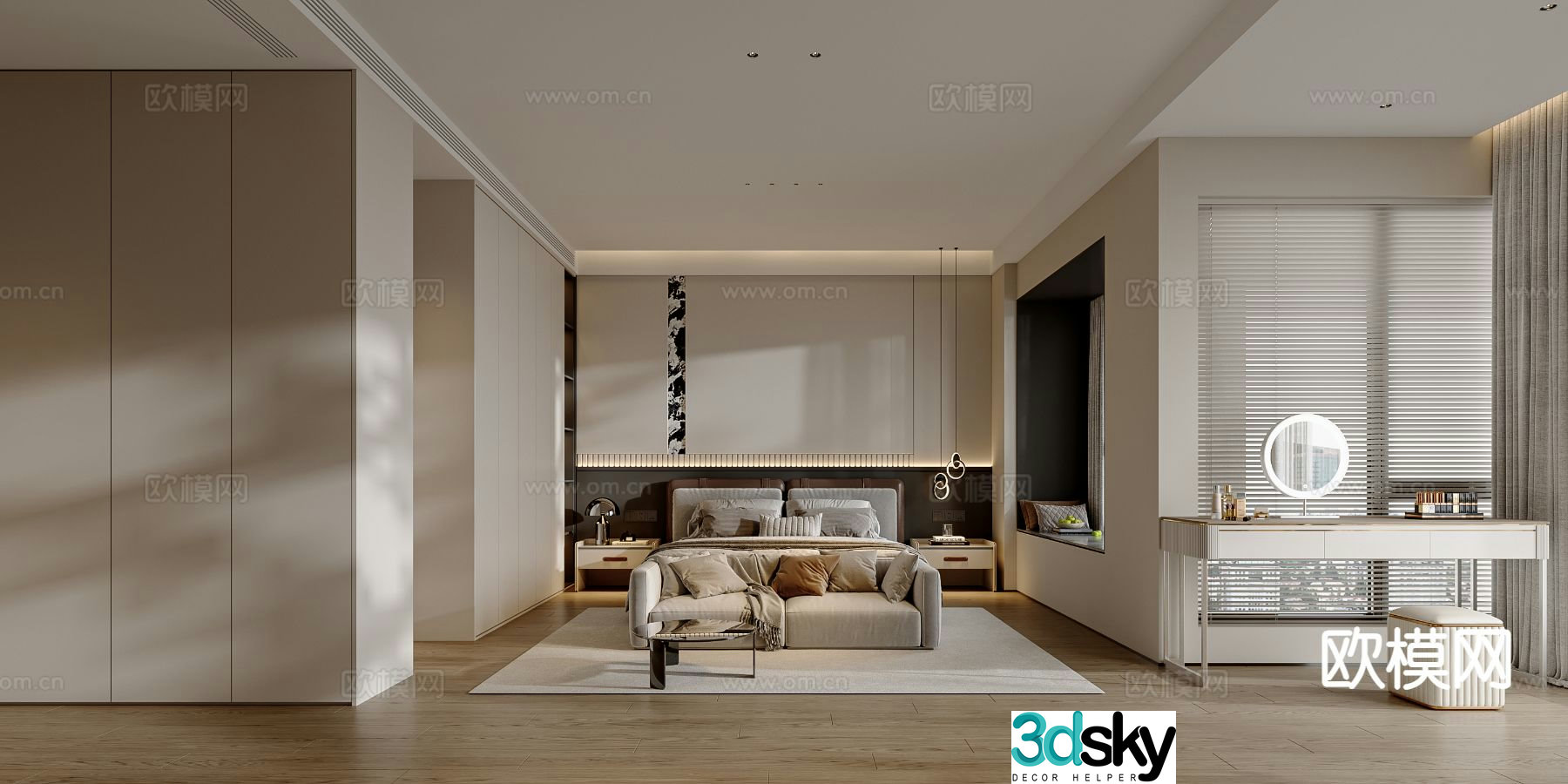 Light luxury bedroom master bedroom 3d model