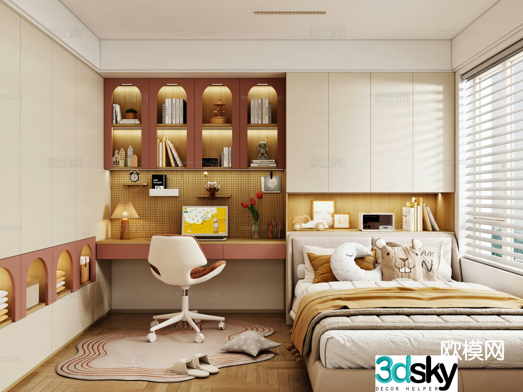 Modern tatami bedroom 3d model