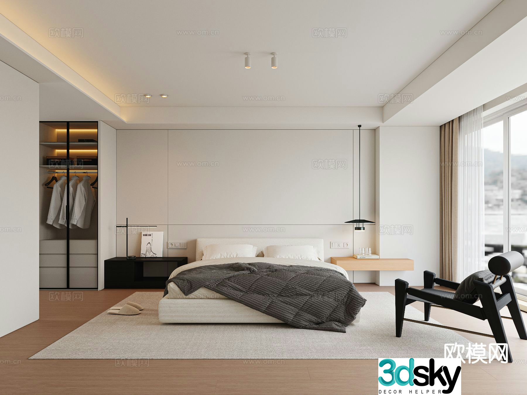 Modern master bedroom bedroom 3d model