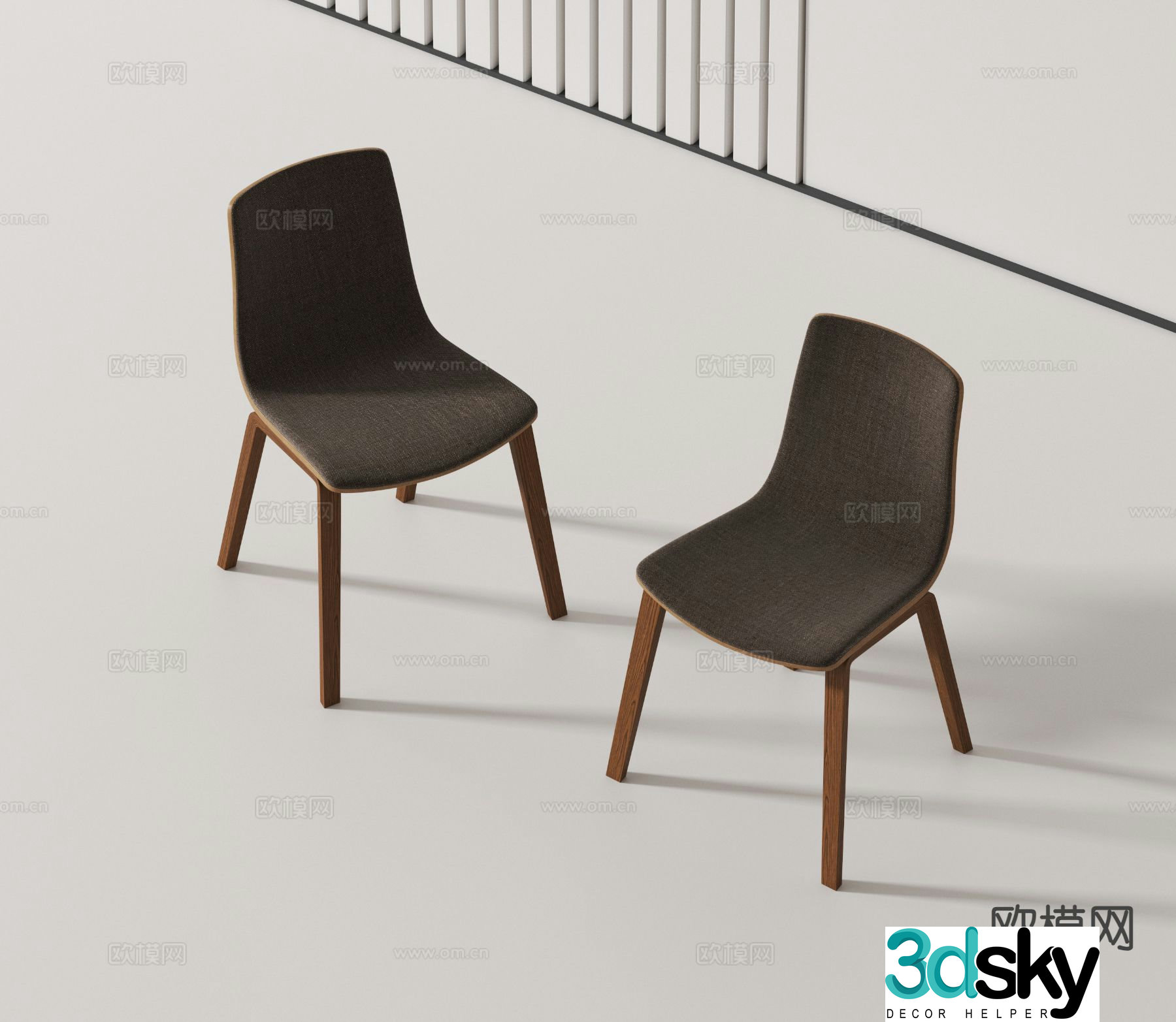Modern single chair chair dining chair 3d model