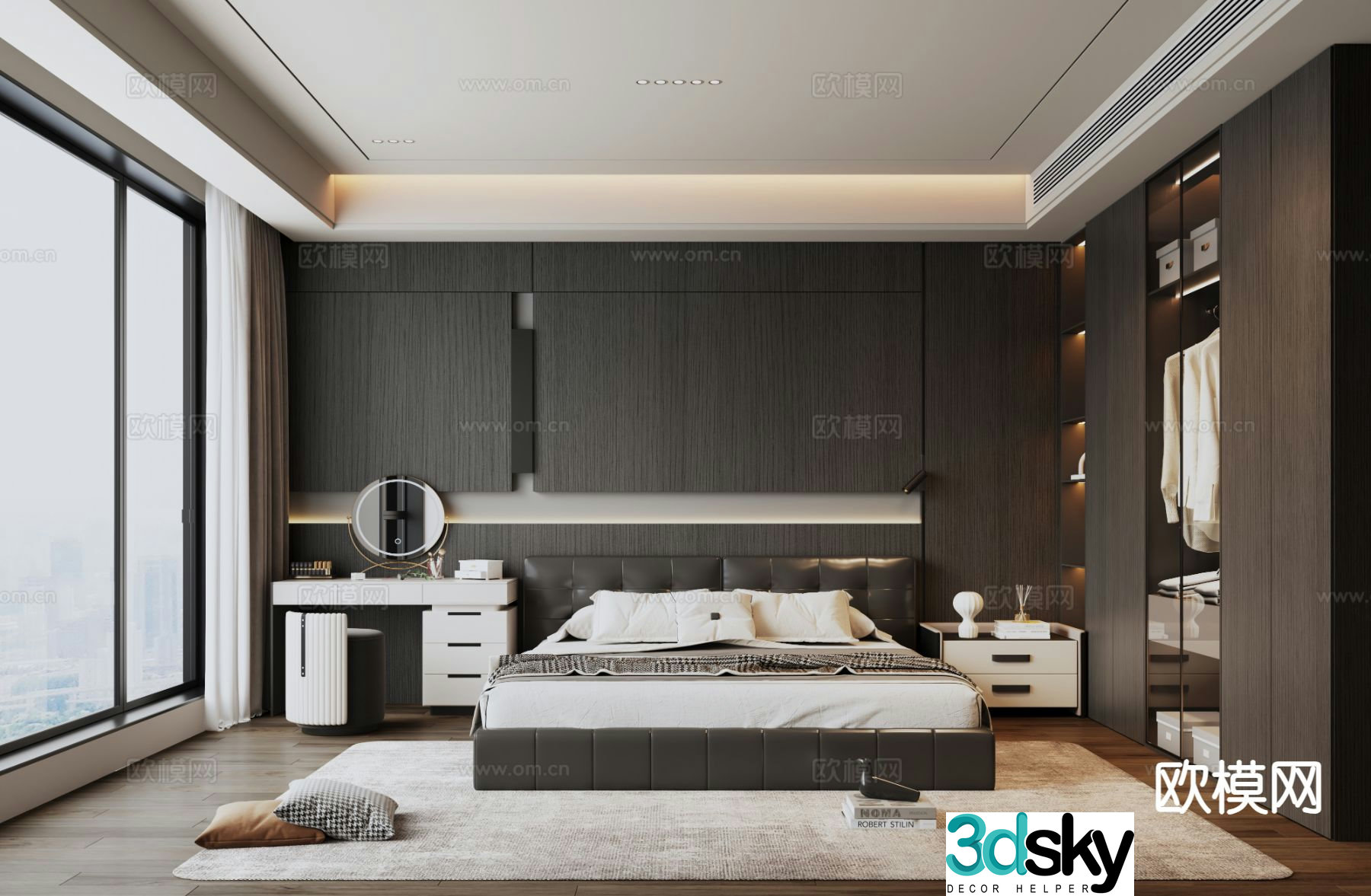 Italian style bedroom master bedroom 3d model