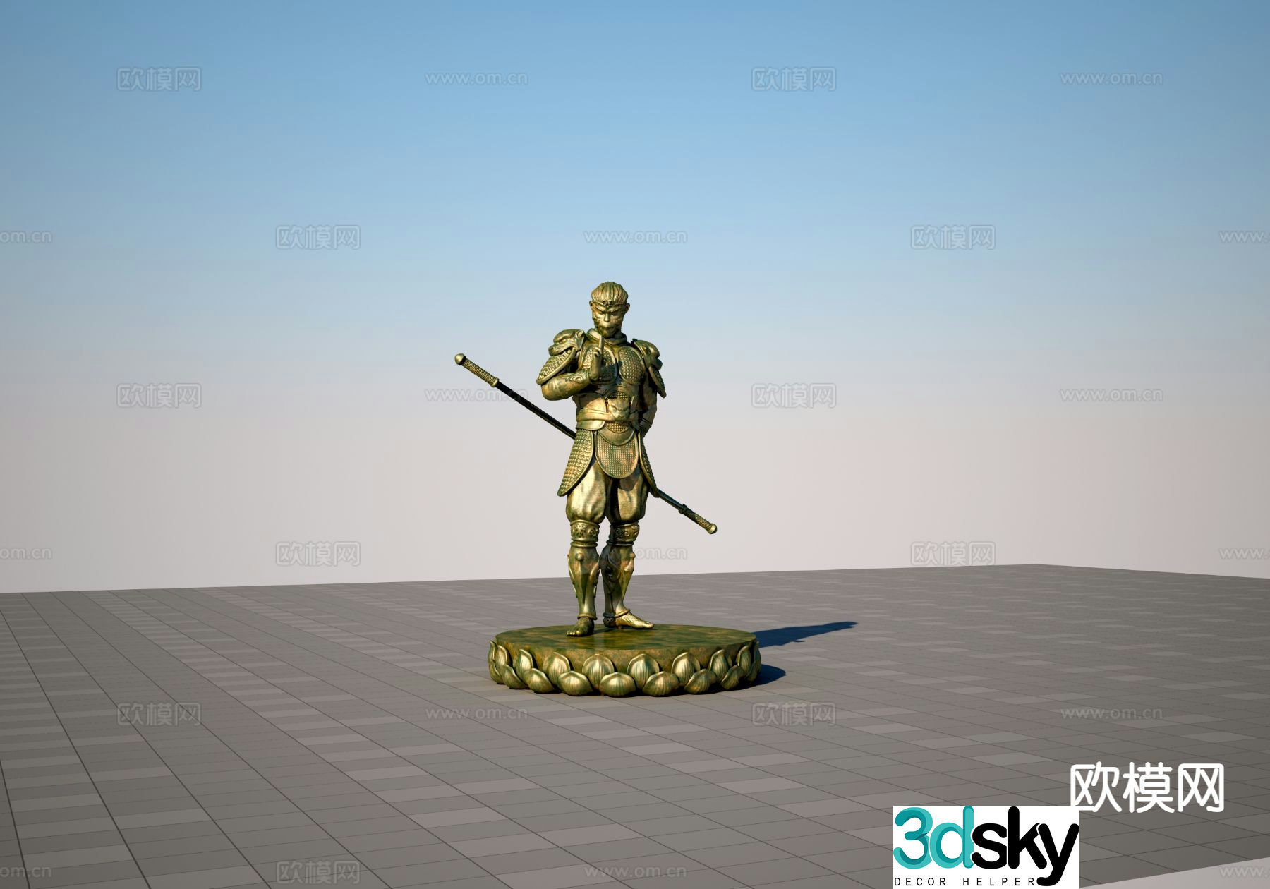 Wukong sculpture Monkey King sculpture 3D model