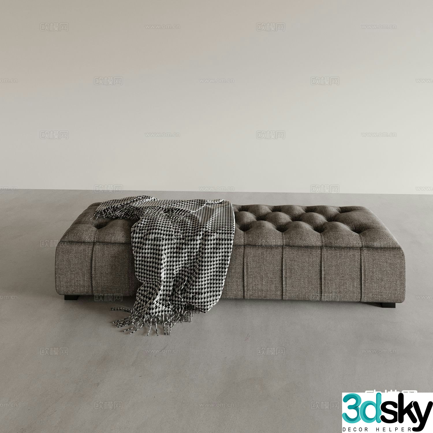 Sofa stool shoe changing stool footrest 3D model