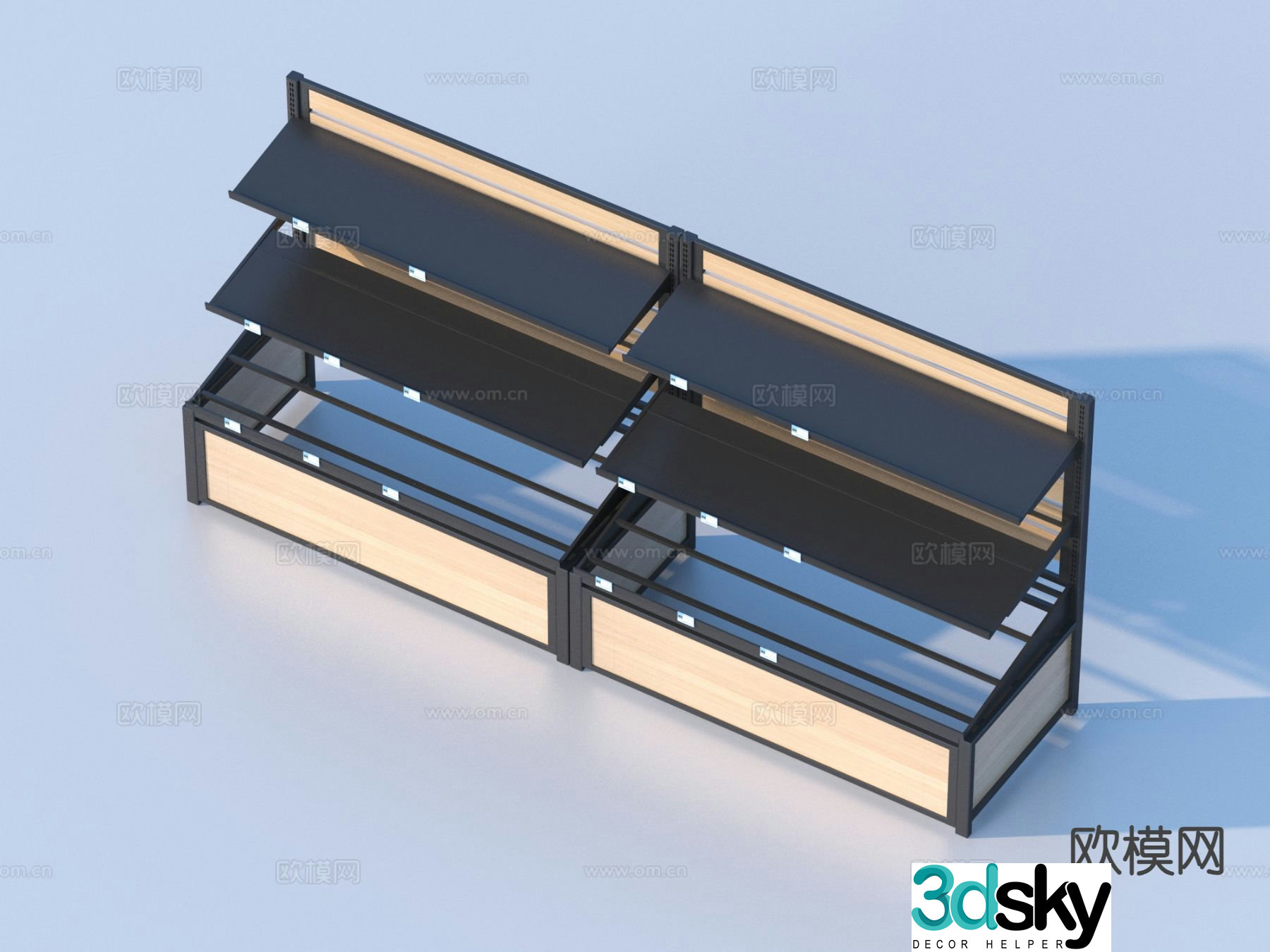 Modern shelves iron shelf cabinet 3d model