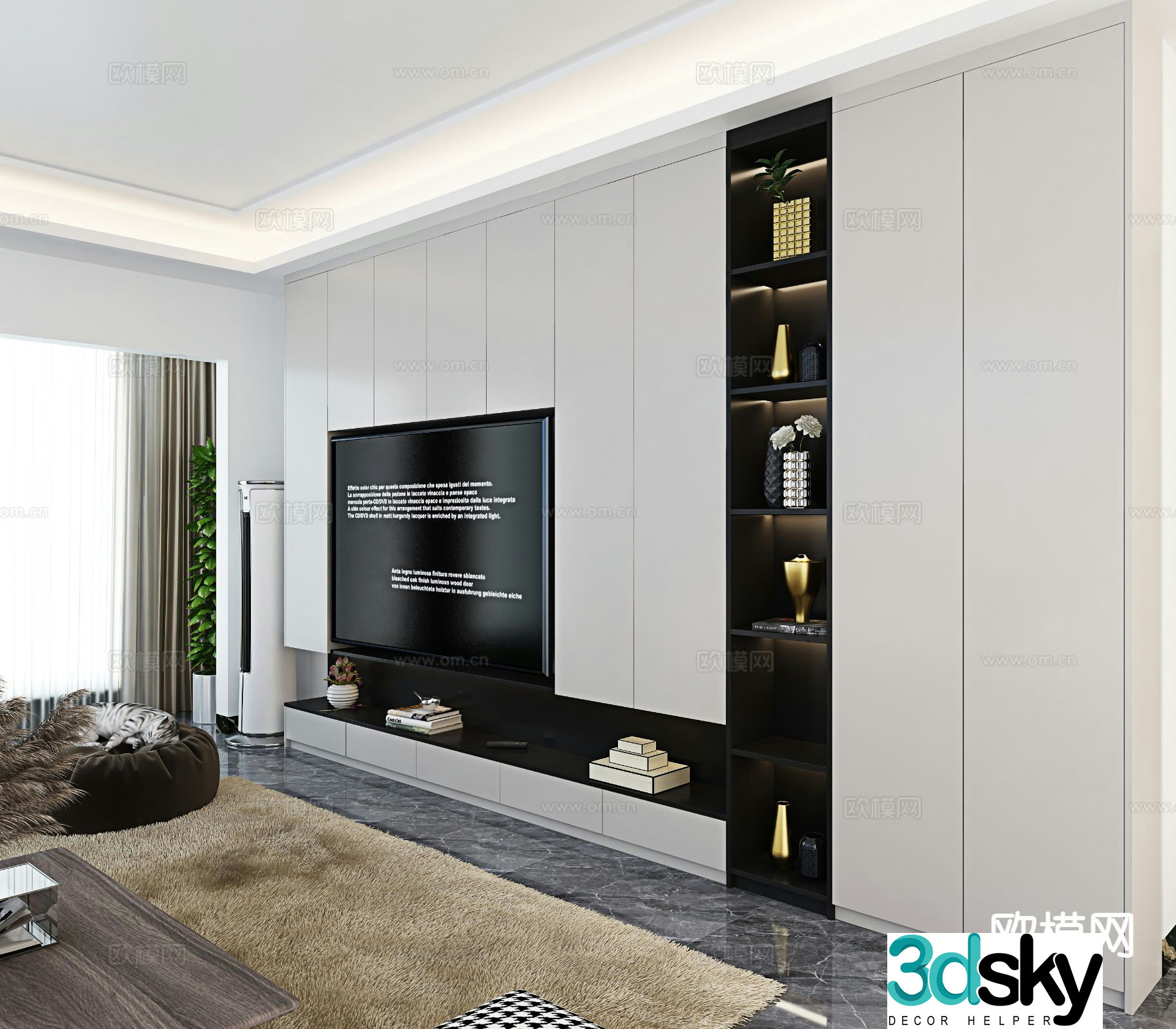 Integrated TV cabinet 3D model