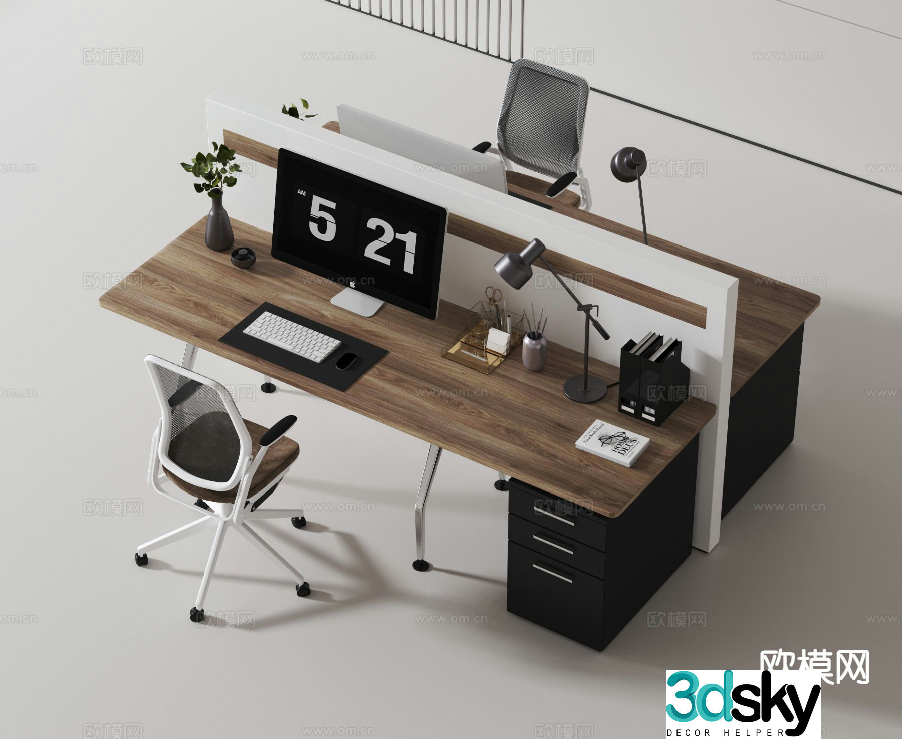 Modern card desk office chair 3d model