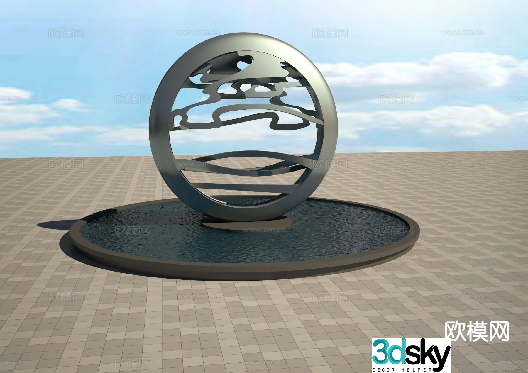 moon sculpture landscape sculpture 3d model