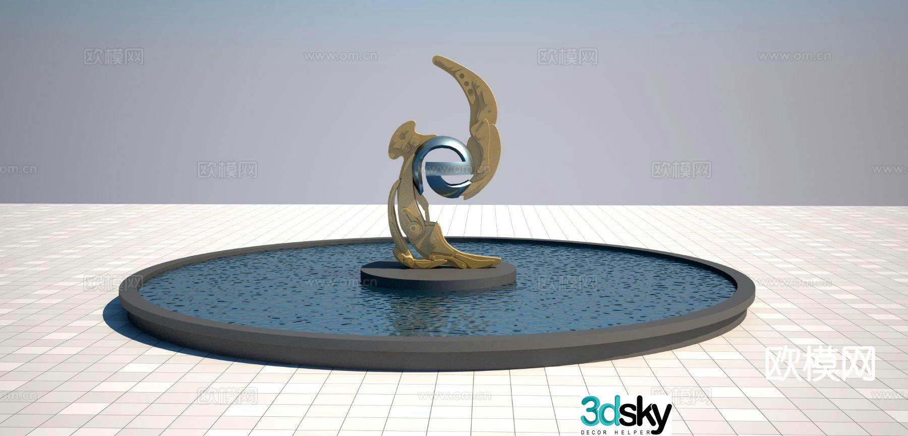 Internet sculpture landscape sketch 3d model